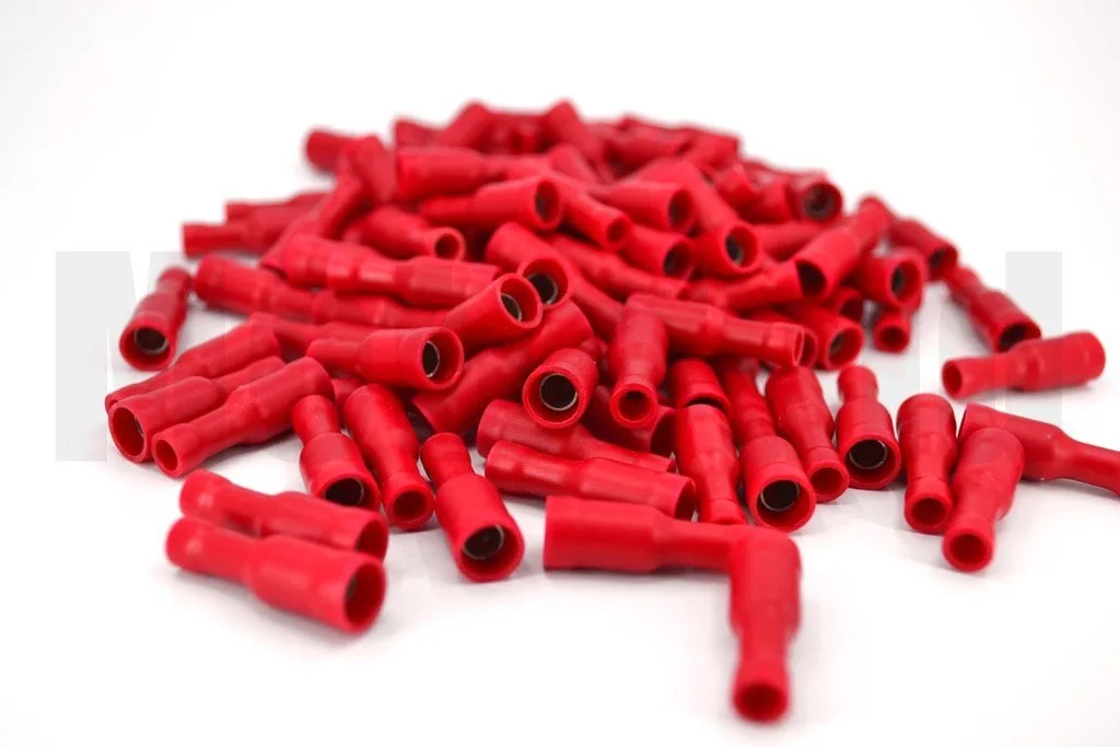 100 Adet Yuvarlak Dişi Kırmızı 0,50-1,50mm Kablo Ucu Fiş TPBD-1040 – Dişi 0,50-1,50mm