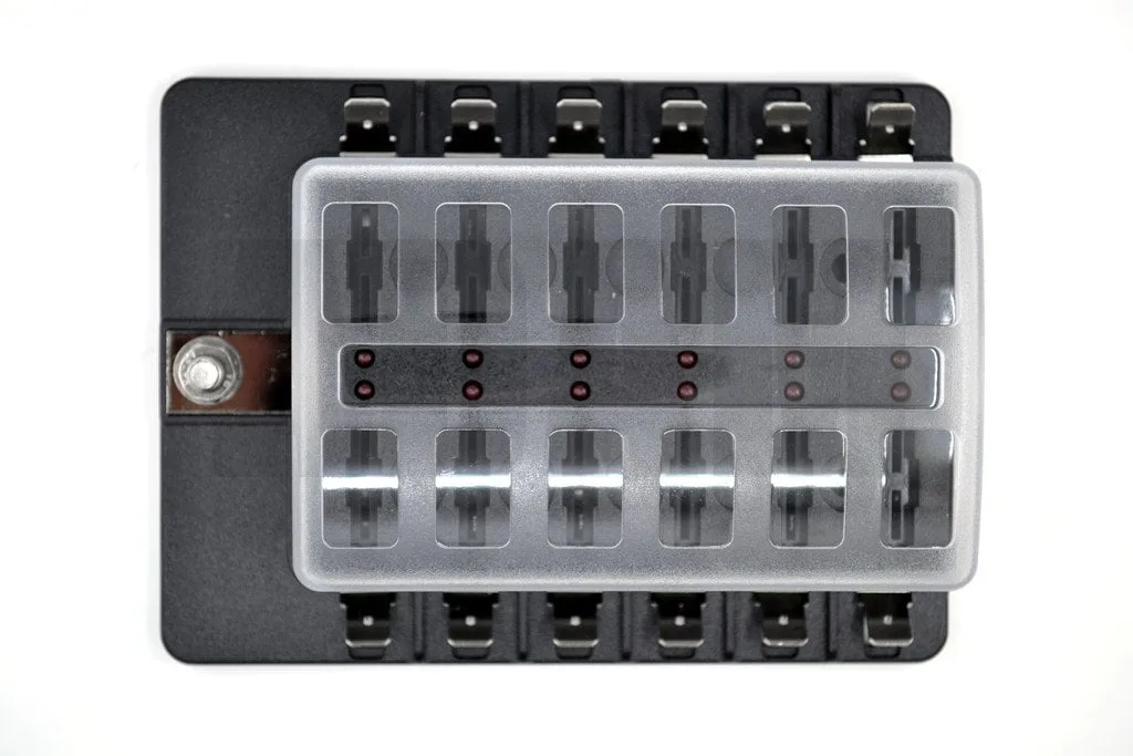 Bıçak Sigorta Kutusu 12 Port İkaz Ledli Etiketli MT-SY12LED