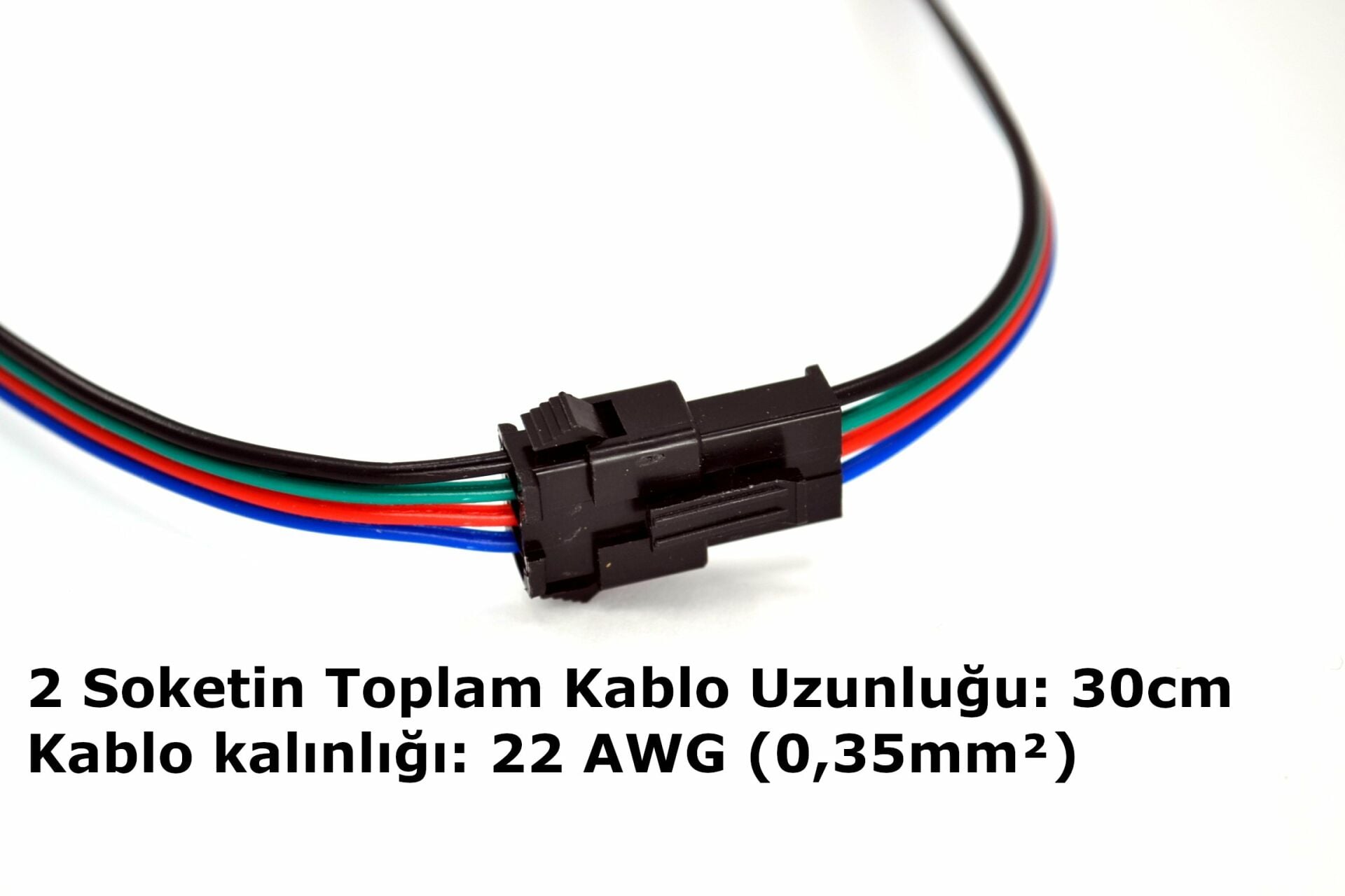 1 Set 4 Pin Kablolu JST LED Konnektör Elektrik Soketi MT-ES04