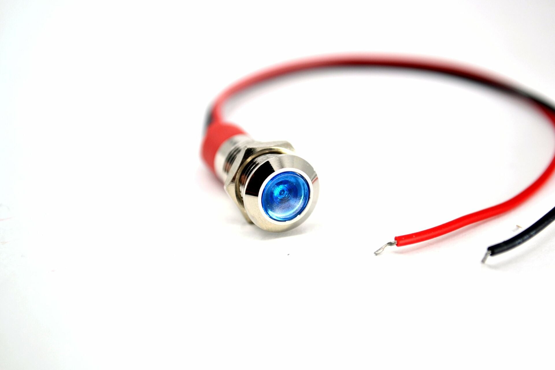 Kablolu 8mm Mini Metal Mavi Göz Lamba Led 12V 24V MT-G8KM