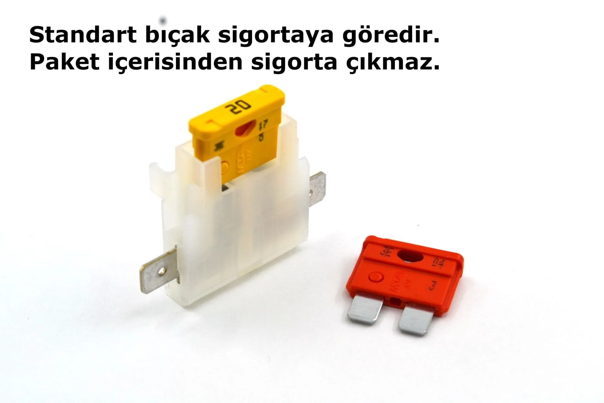 Standart Bıçak Sigorta Tutucu Soket Fişli Yuva Kutu Geçmeli Beyaz