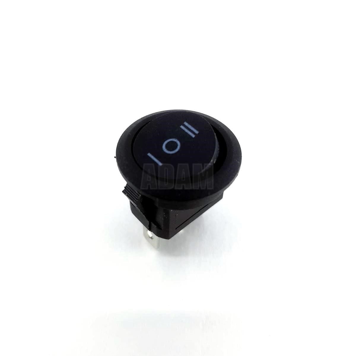 12V Yuvarlak Anahtar 1-0-2 Siyah Rocker Switch 3P