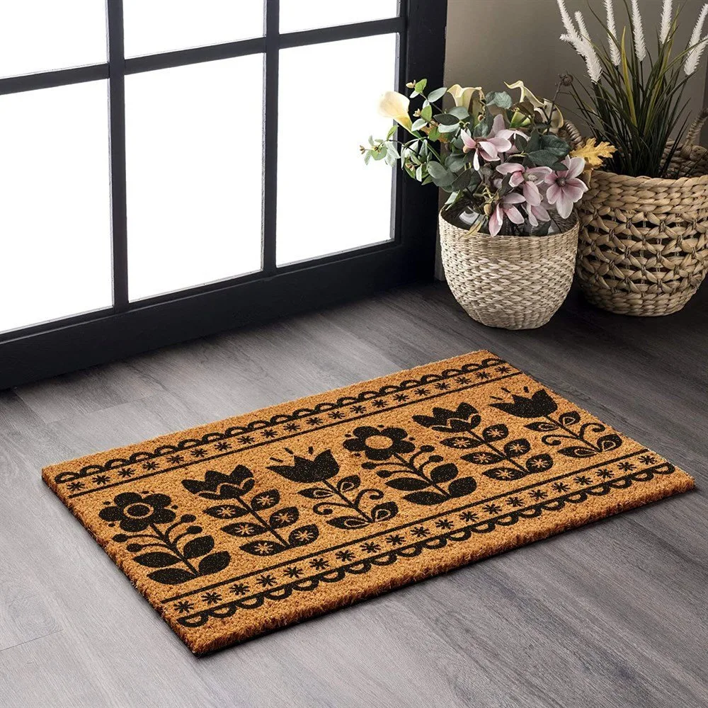 Decovetro Paspas Çiçek Desenli Kapı Önü Paspası 40 x 60 Cm