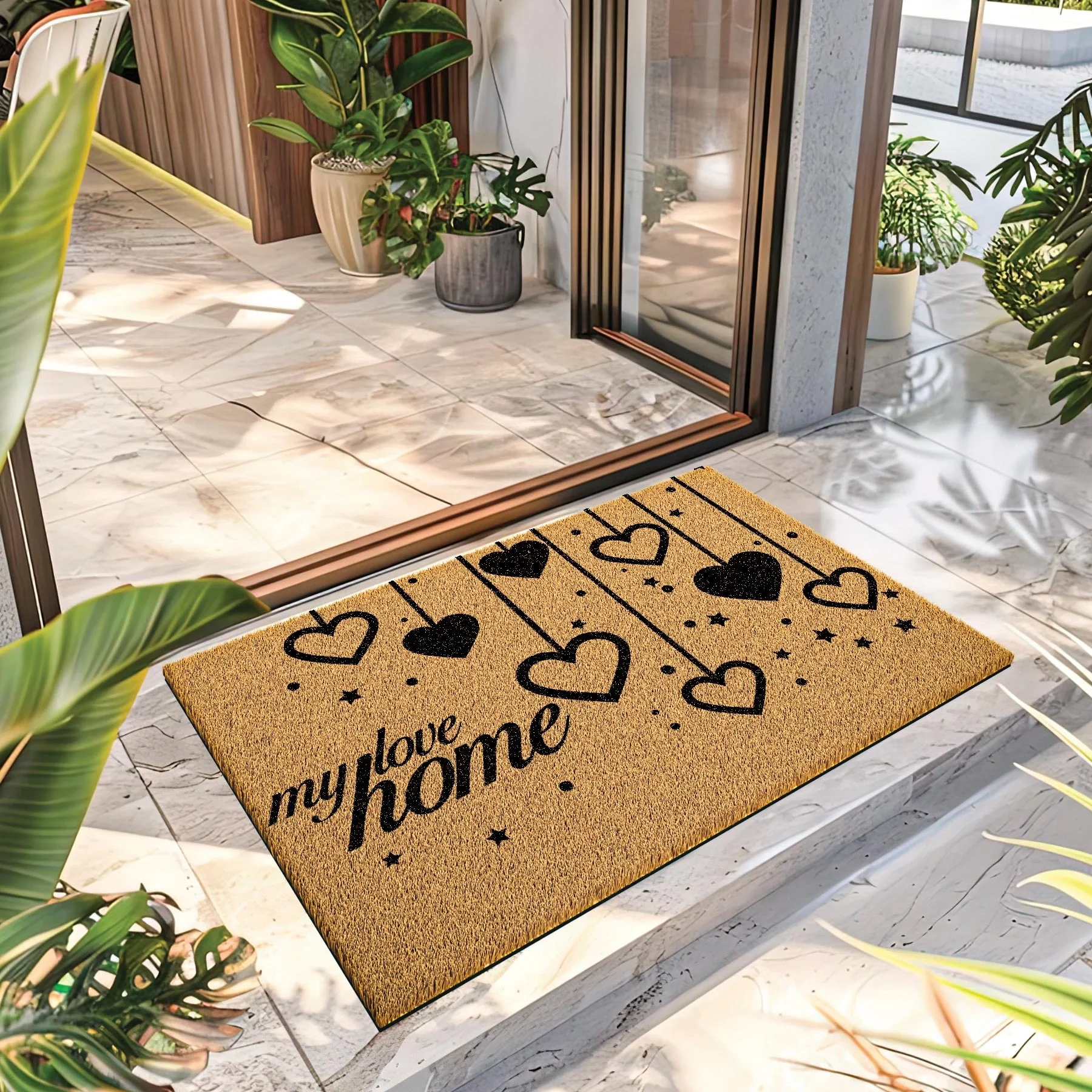 Decovetro Paspas My Love Home Desenli Kapı Önü Paspası 40 x 60 Cm