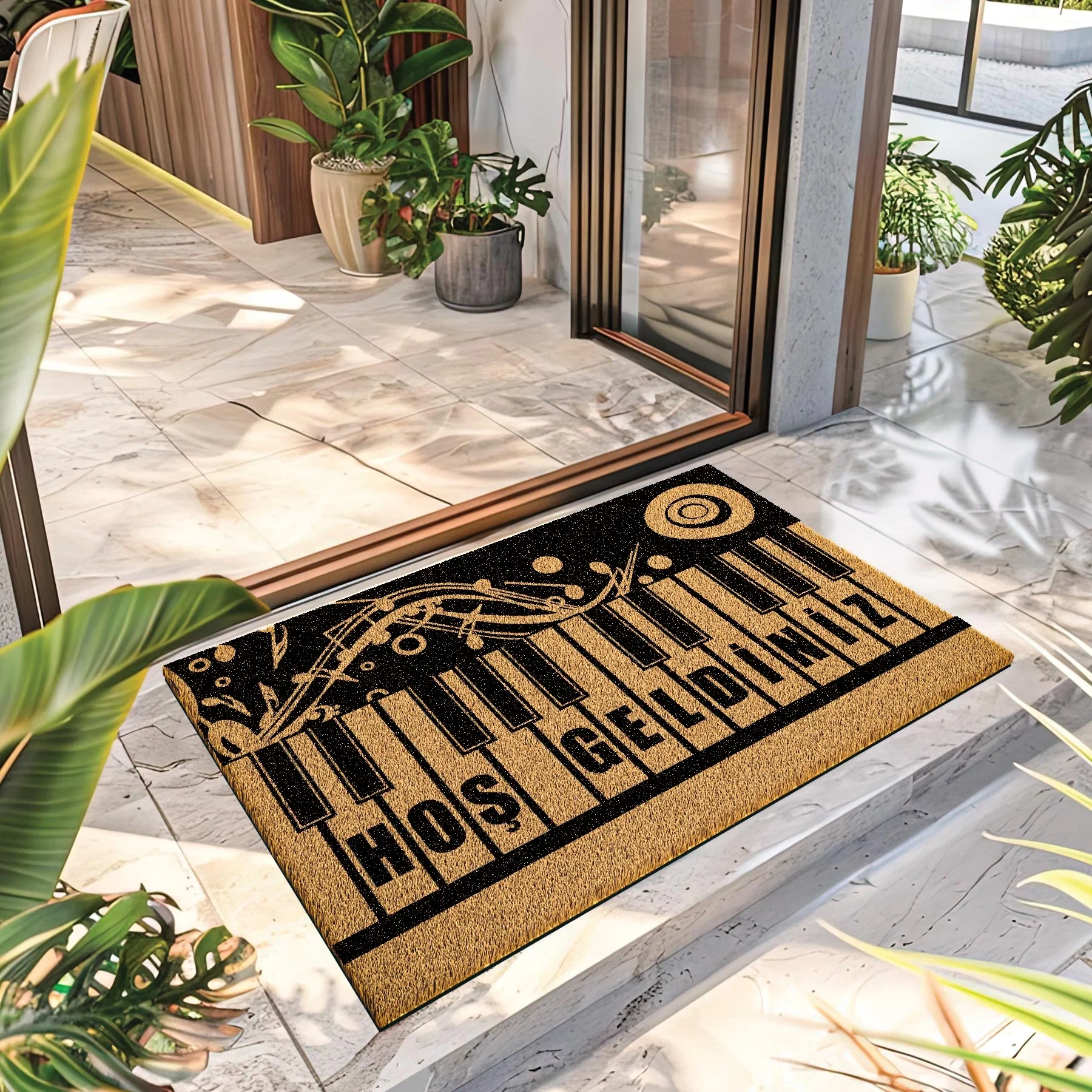 Decovetro Paspas Piyano Desenli Kapı Önü Paspası 40 x 60 Cm