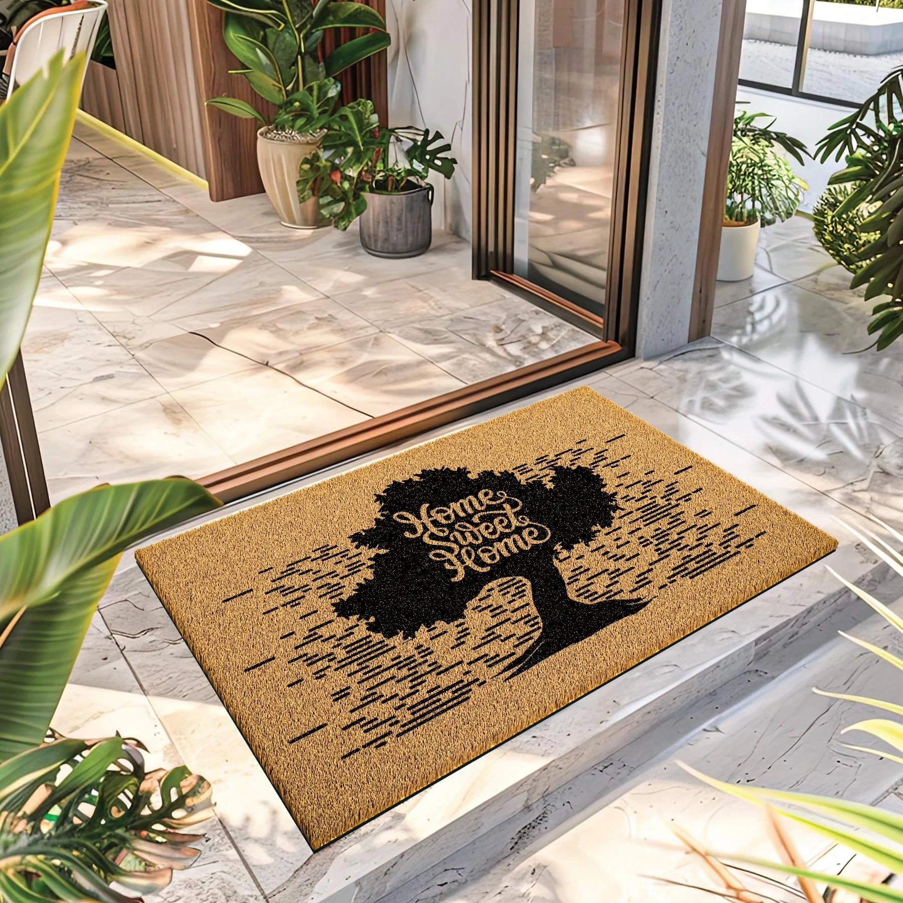Decovetro Paspas Sweet Home Desenli Kapı Önü Paspası 40 x 60 Cm