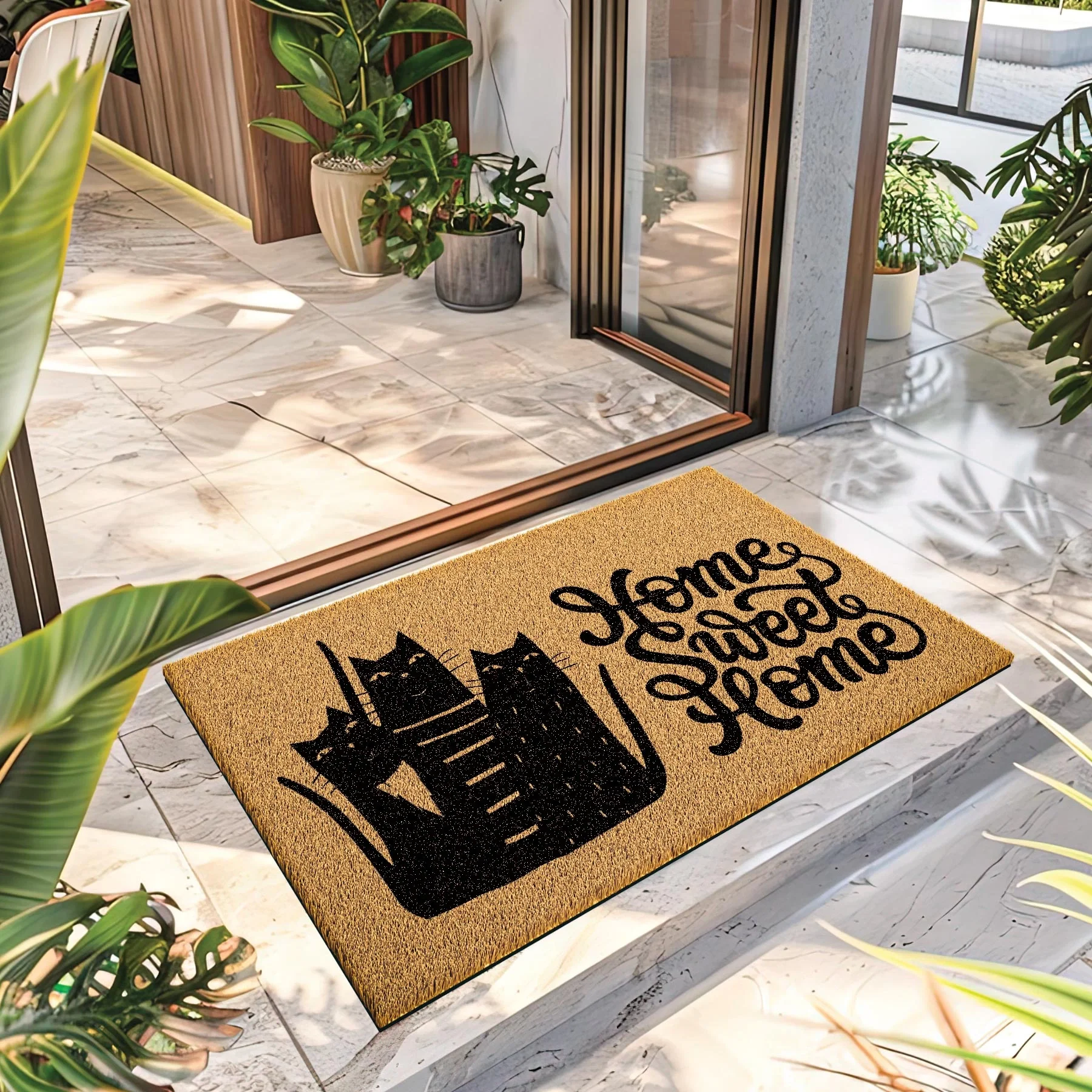 Decovetro Paspas Sweet Home Desenli Kapı Önü Paspası 40 x 60 Cm