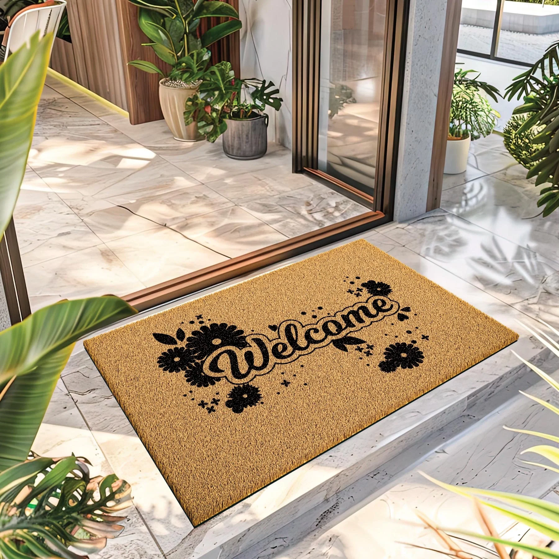 Decovetro Paspas Welcome Desenli Kapı önü Paspası 40 x 60 Cm