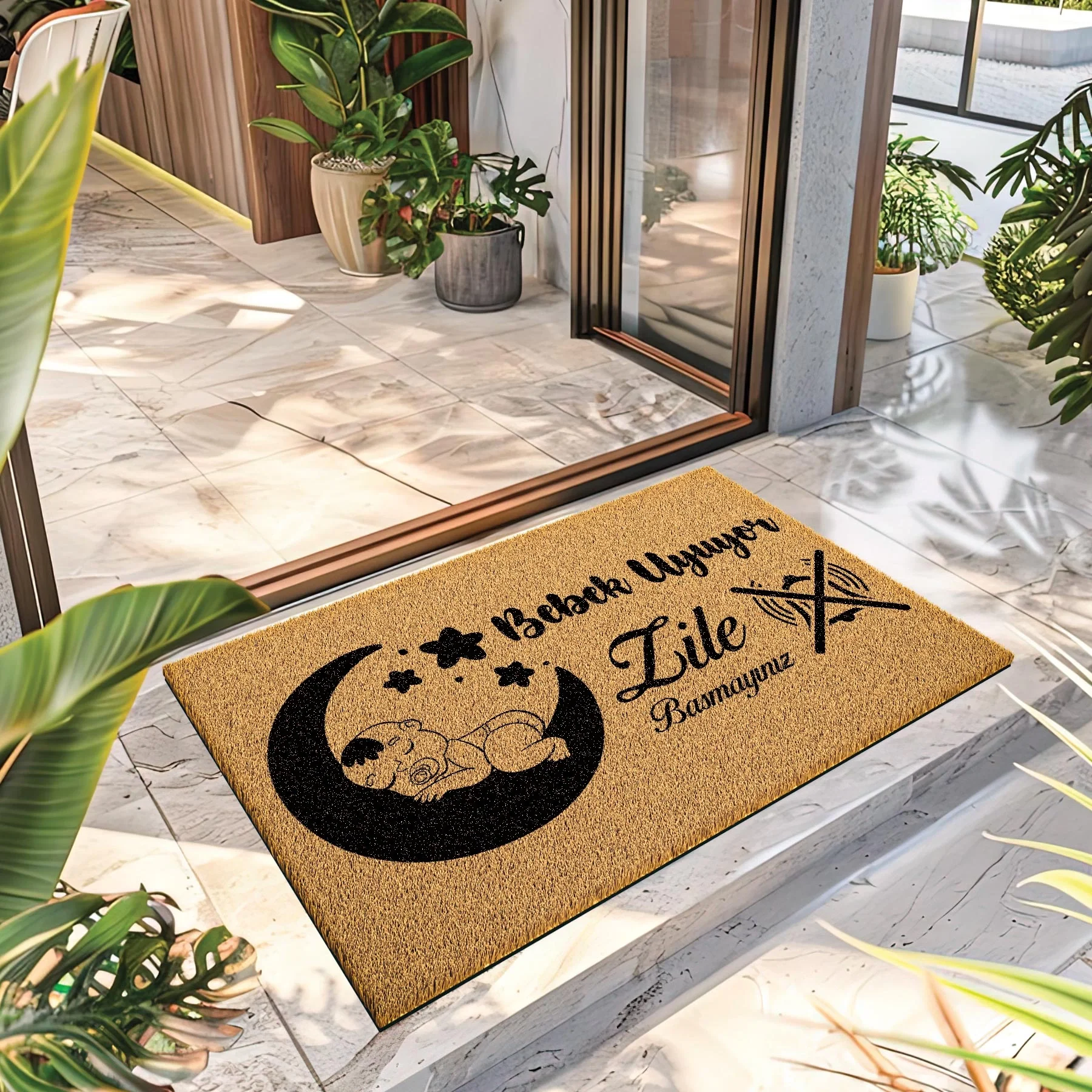 Decovetro Paspas Zile Basmayın Desenli Kapı Önü Paspası 40 x 60 Cm