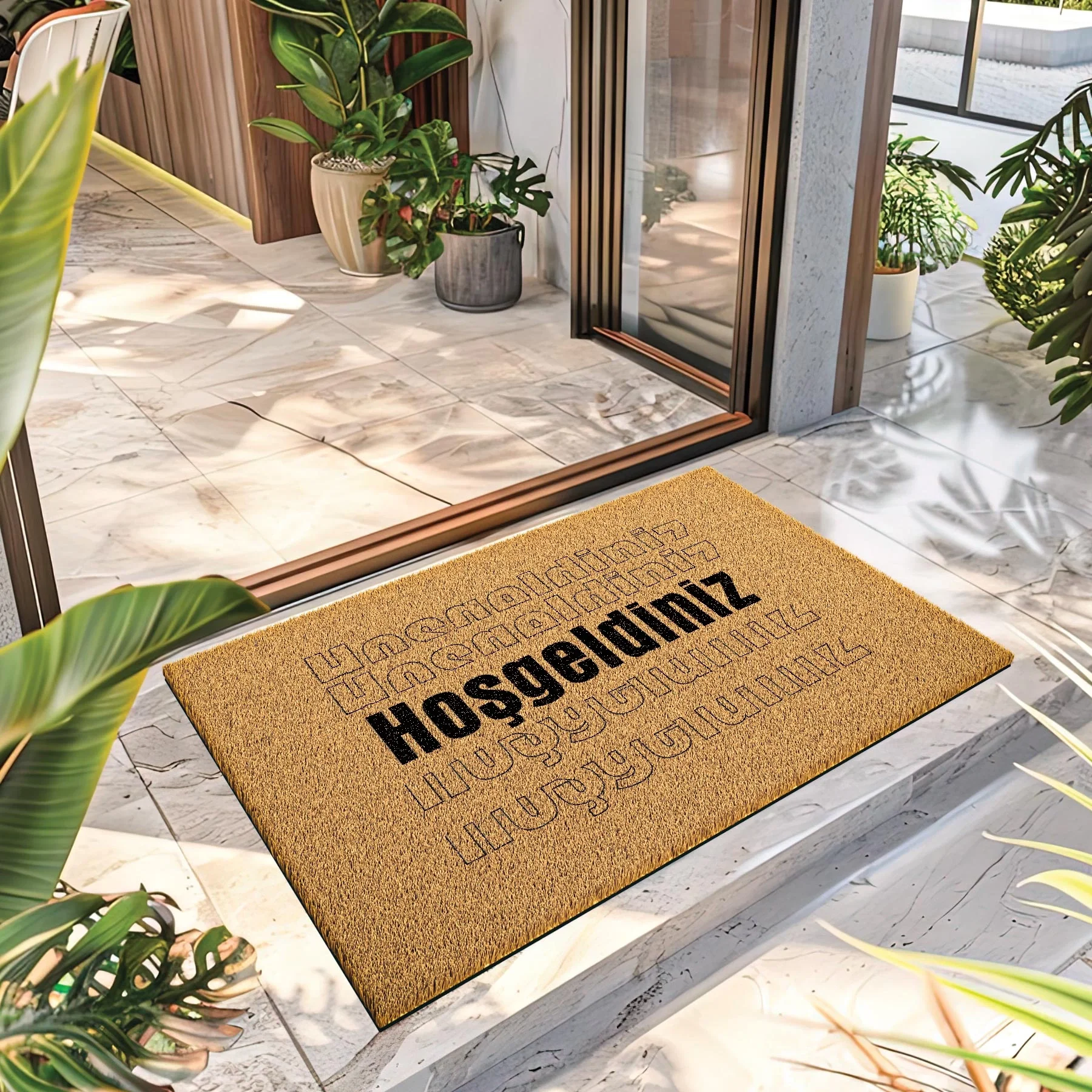Decovetro Paspas Hoşgeldiniz Desenli Kapı Önü Paspası 40 x 60 Cm