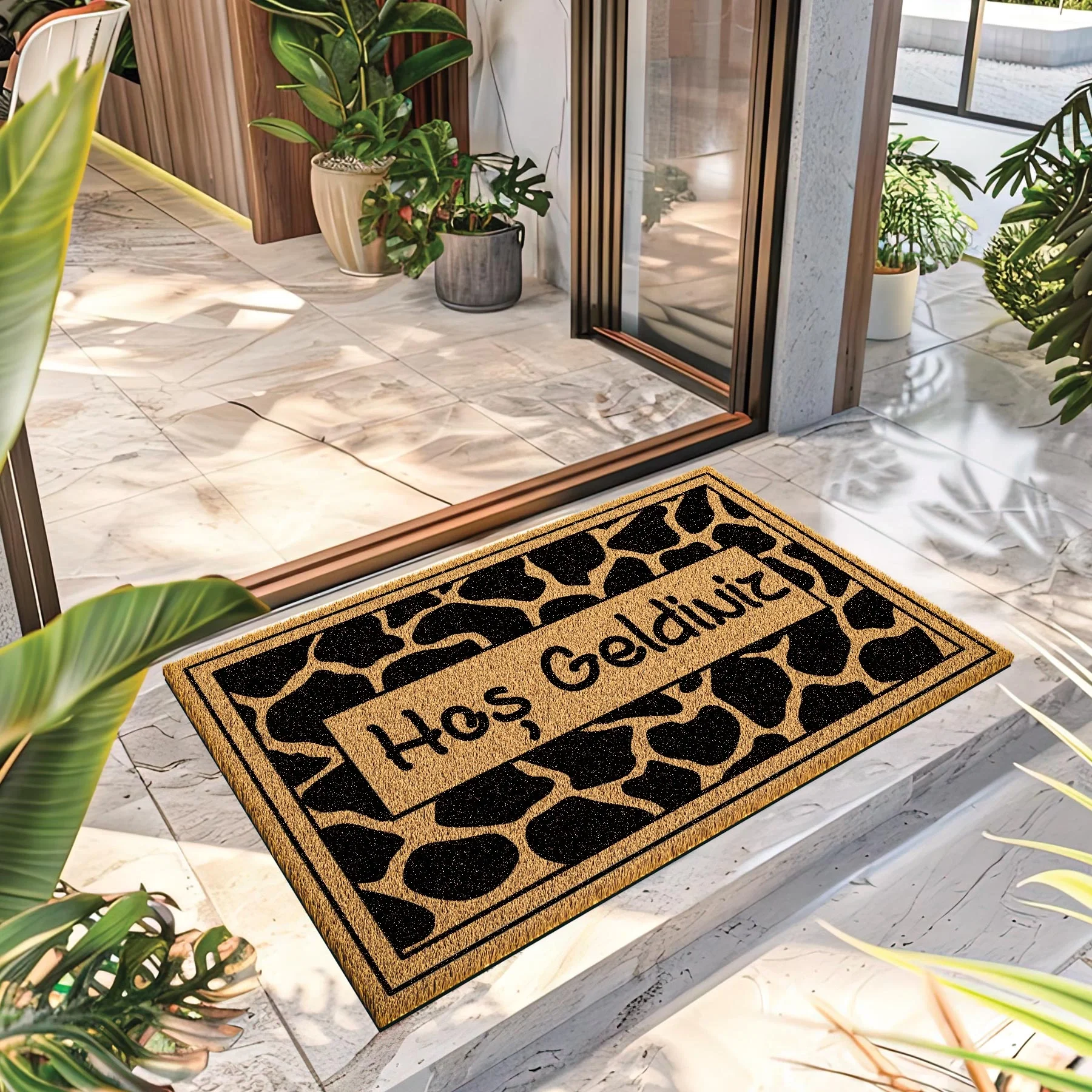 Decovetro Paspas Hoşgeldiniz Desenli Kapı Önü Paspası 40 x 60 Cm