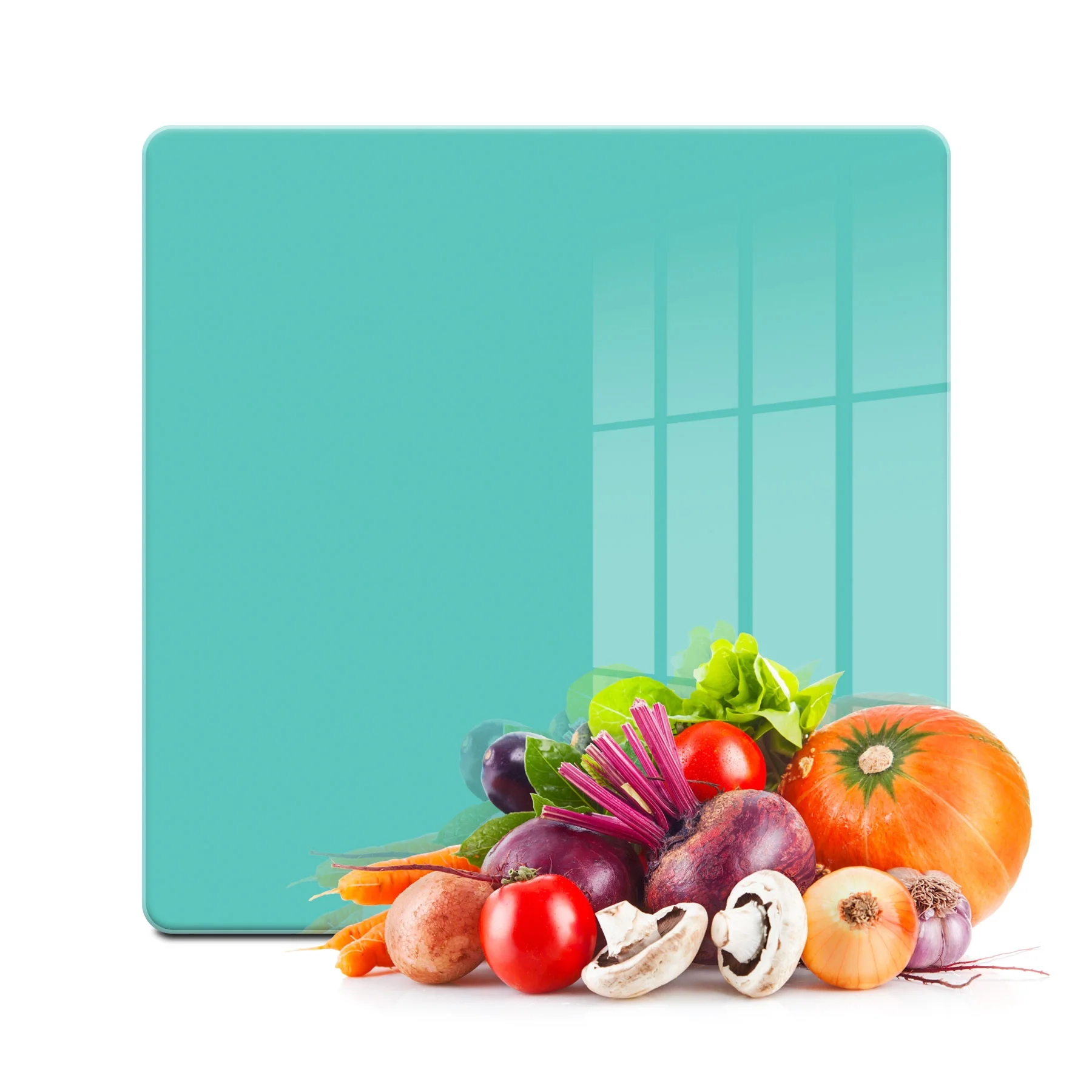 Decovetro Cam Kesme Tahtası ve Sunumluk Kare Küf Yeşili 30x30 Cm