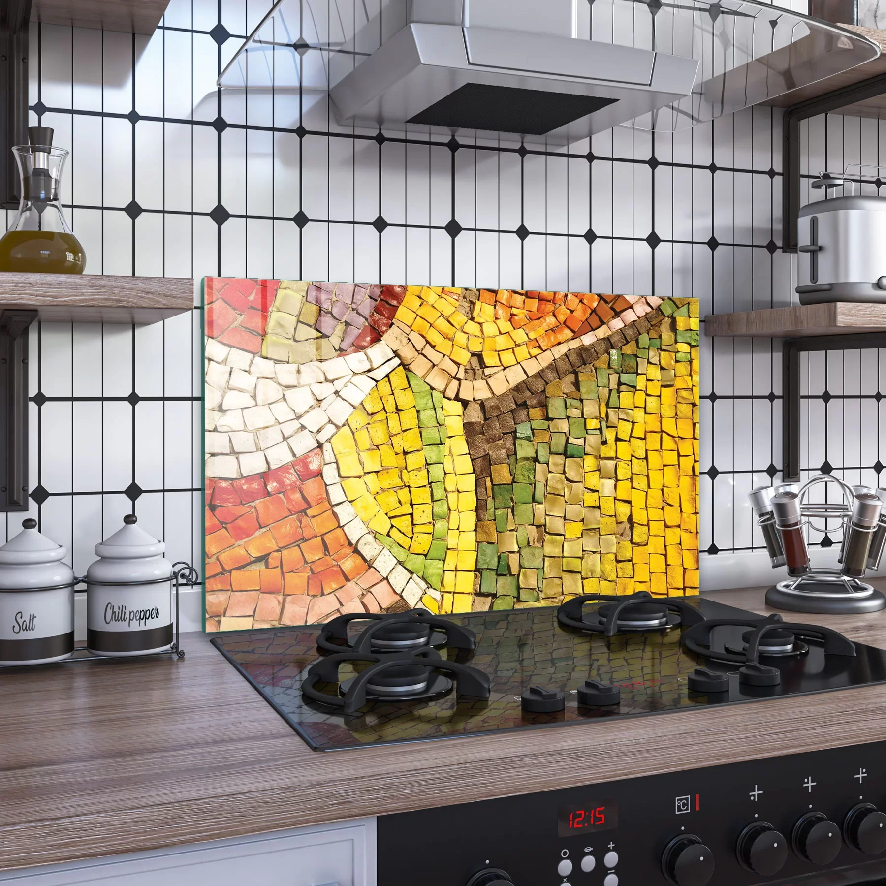 Decovetro Ocak Arkası Koruyucu Mozaik Desenli 76x50cm