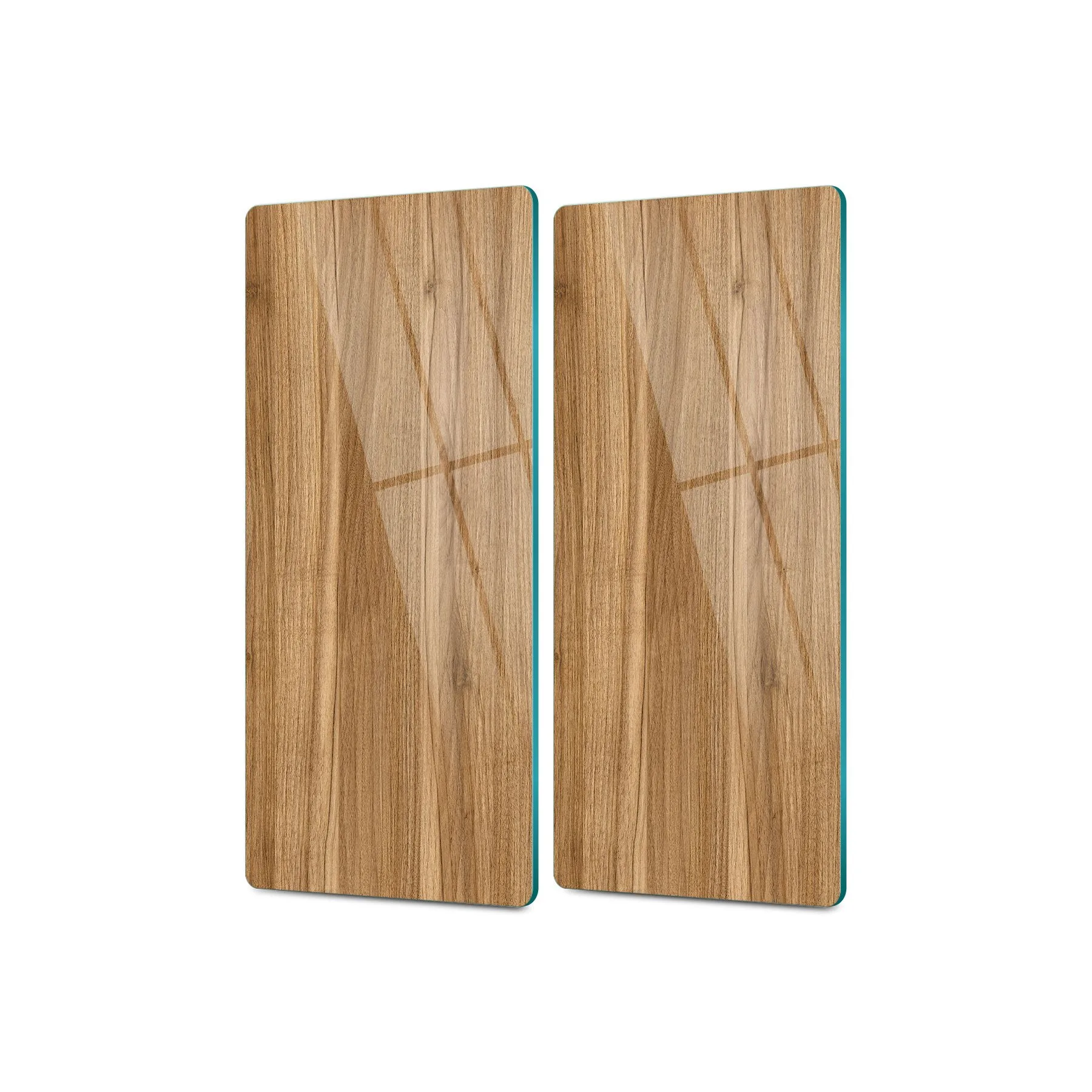 Decovetro Cam Kahve Sofra Sunum Tablası 2'li Ahşap Açık Meşe Desenli 30 x 15 Cm