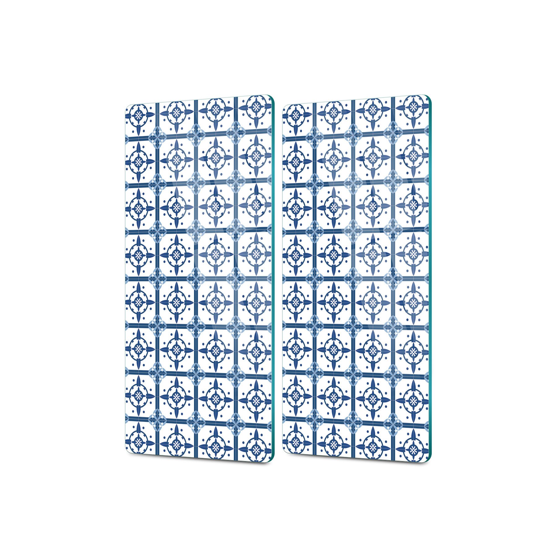 Decovetro Cam Kahve Sofra Sunum Tablası 2'li Set Geleneksel Yuvarlak Çizgi Desenli 30 x 15 Cm