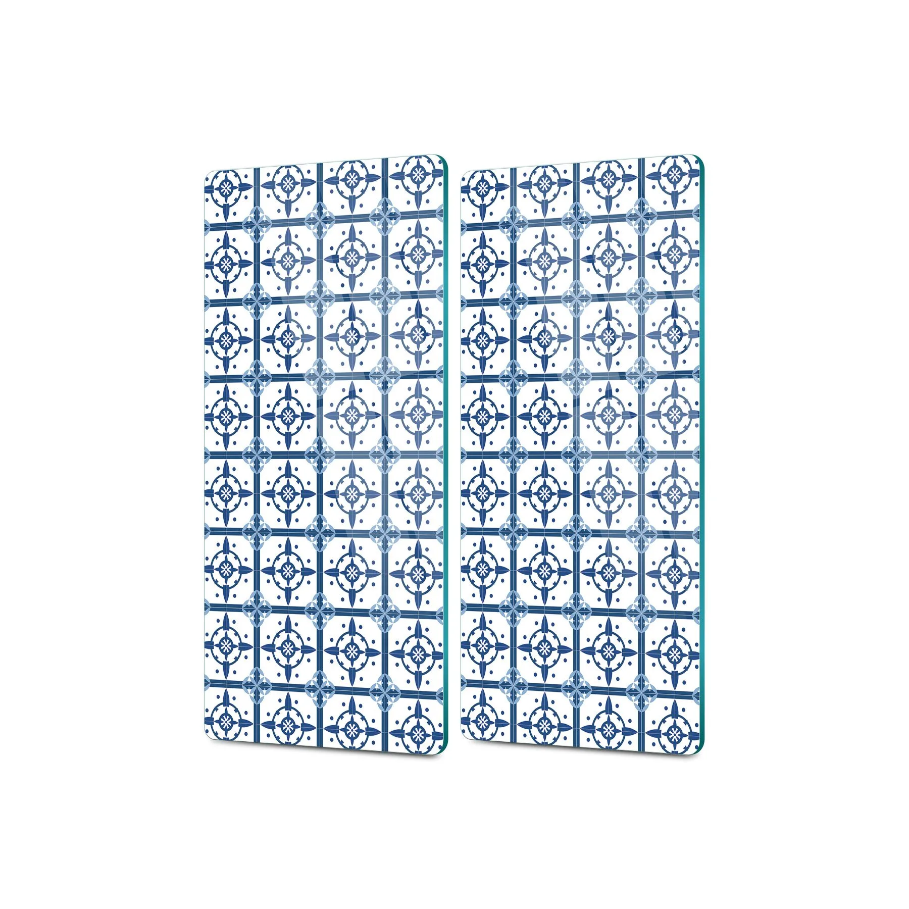 Decovetro Cam Kahve Sofra Sunum Tablası 2'li Set Geleneksel Yuvarlak Çizgi Desenli 30 x 15 Cm