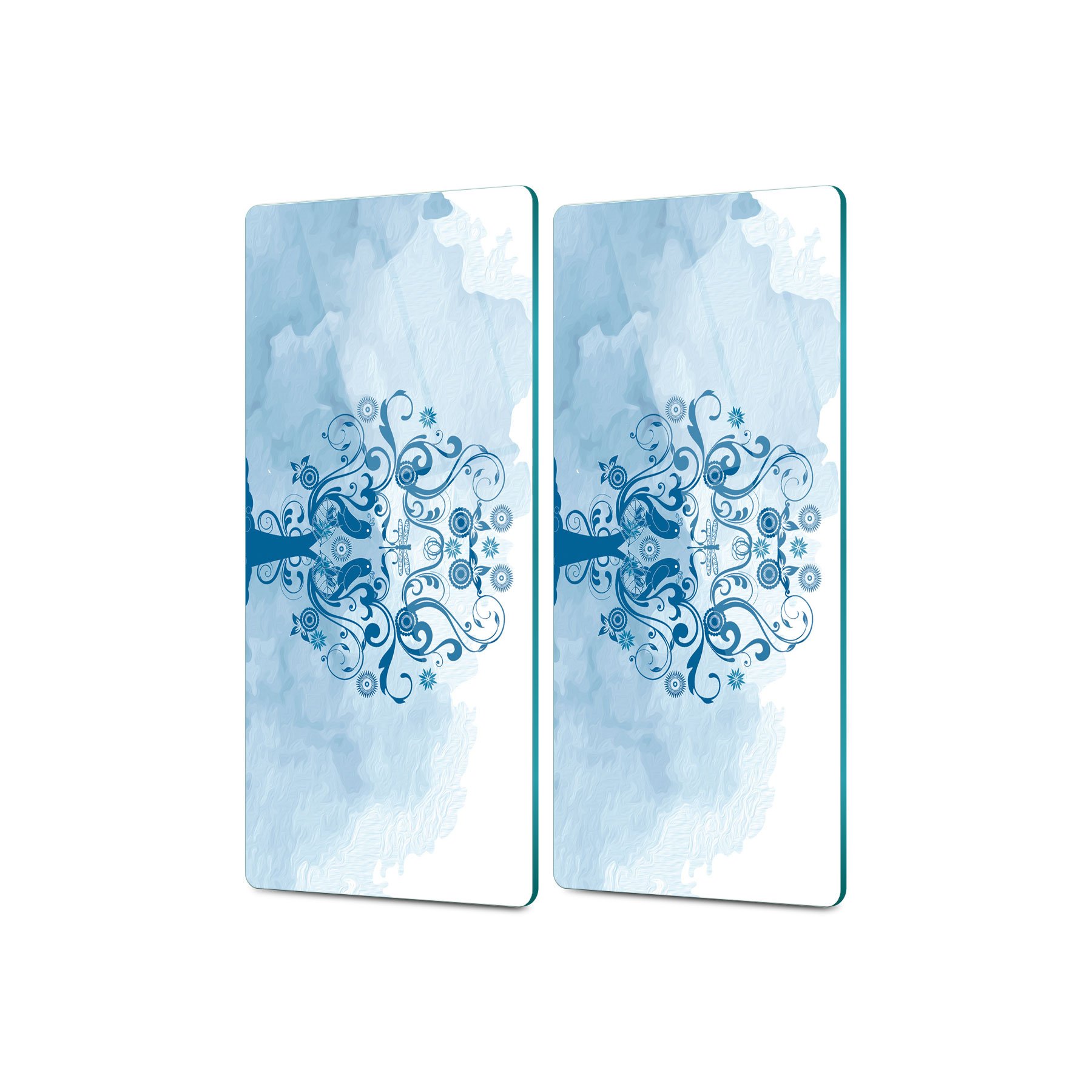 Decovetro Cam Kahve Sofra Sunum Tablası 2'li Set Hayat Ağacı Desenli 30 x 15 Cm