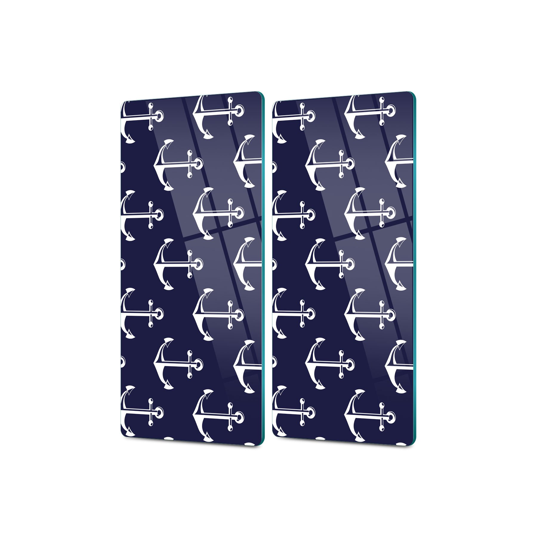 Decovetro Cam Kahve Sofra Sunum Tablası 2'li Set Marine Anchor 30 x 15 Cm