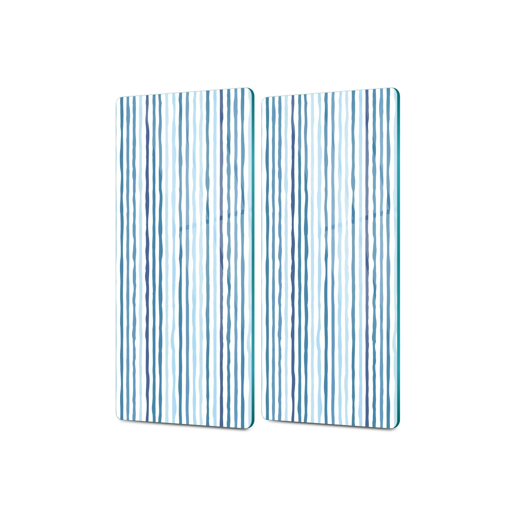Decovetro Cam Kahve Sofra Sunum Tablası 2'li Set Marine Wave Lines 30 x 15 Cm