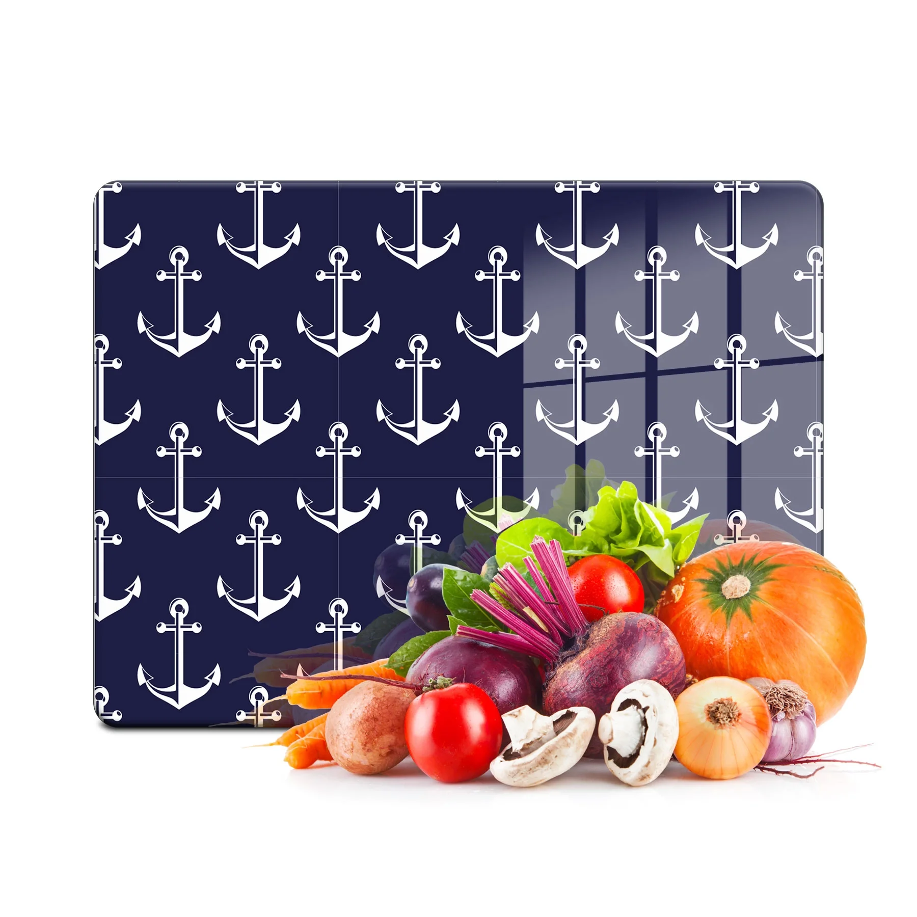 Decovetro Cam Kesme Tahtası ve Sunumluk Marine Anchor 30x40 Cm