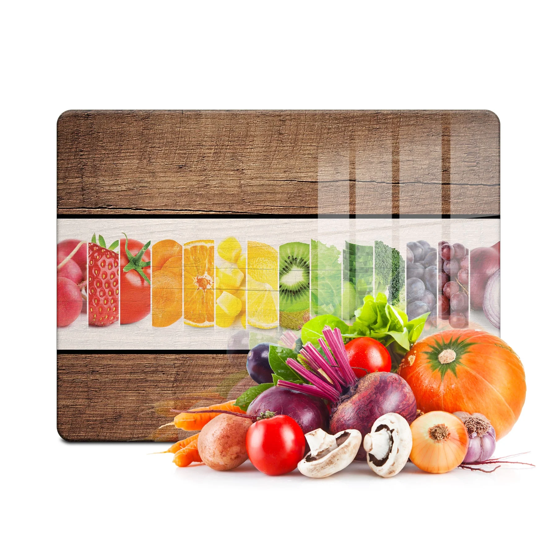 Decovetro Cam Kesme Tahtası ve Sunumluk Ahşap Desenli 30x40 Cm