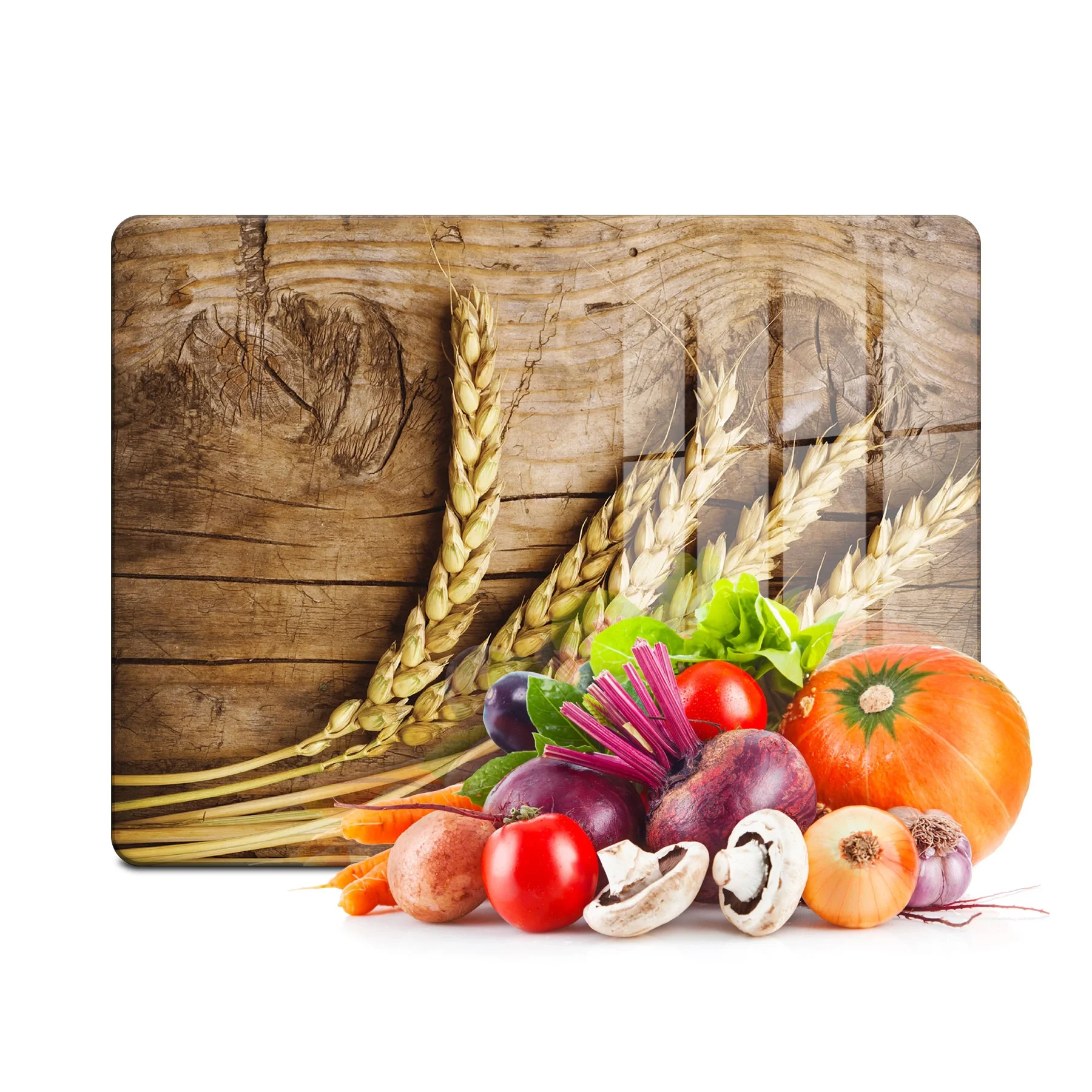 Decovetro Cam Kesme Tahtası ve Sunumluk Başak Desenli 30x40 Cm