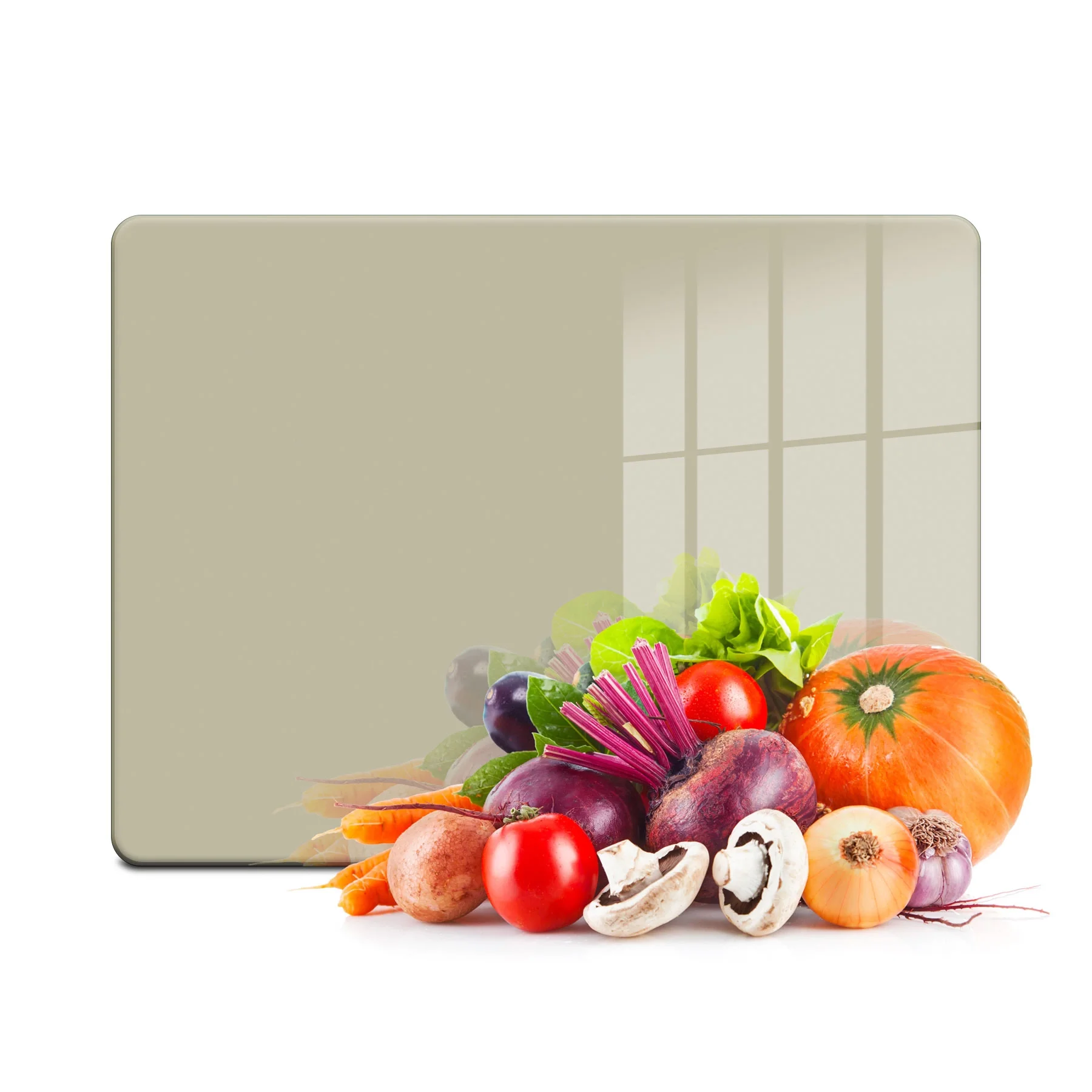 Decovetro Cam Kesme Tahtası ve Sunumluk Bej Rengi 30x40 Cm