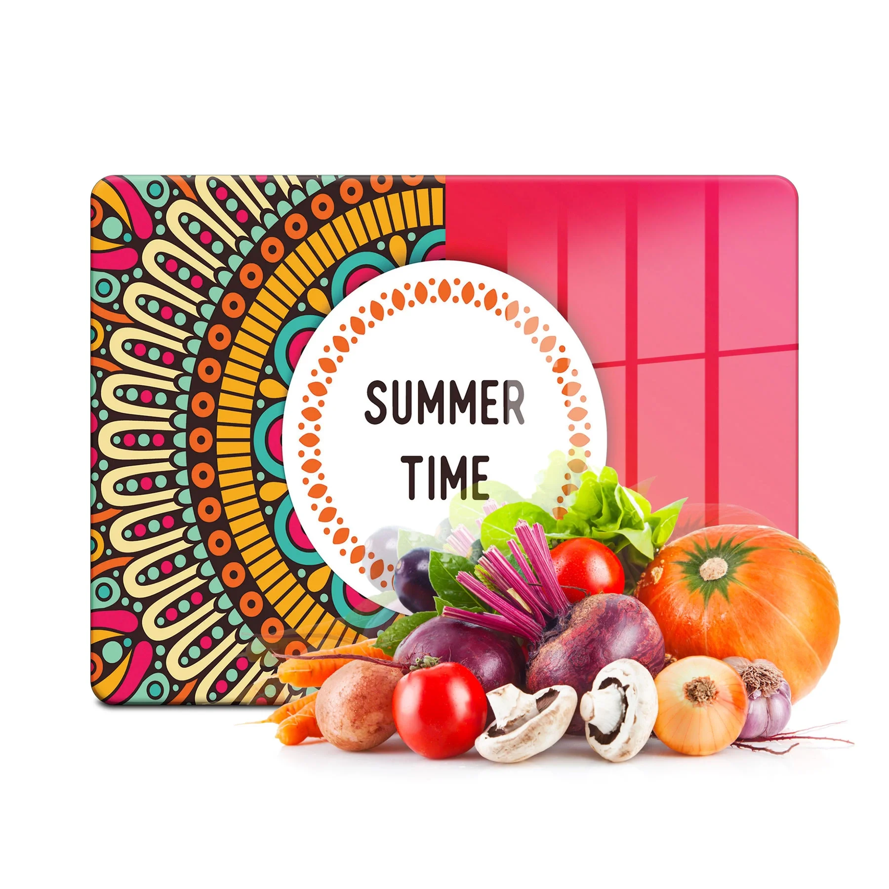 Decovetro Cam Kesme Tahtası ve Sunumluk Summer Time Desenli 20x30 Cm