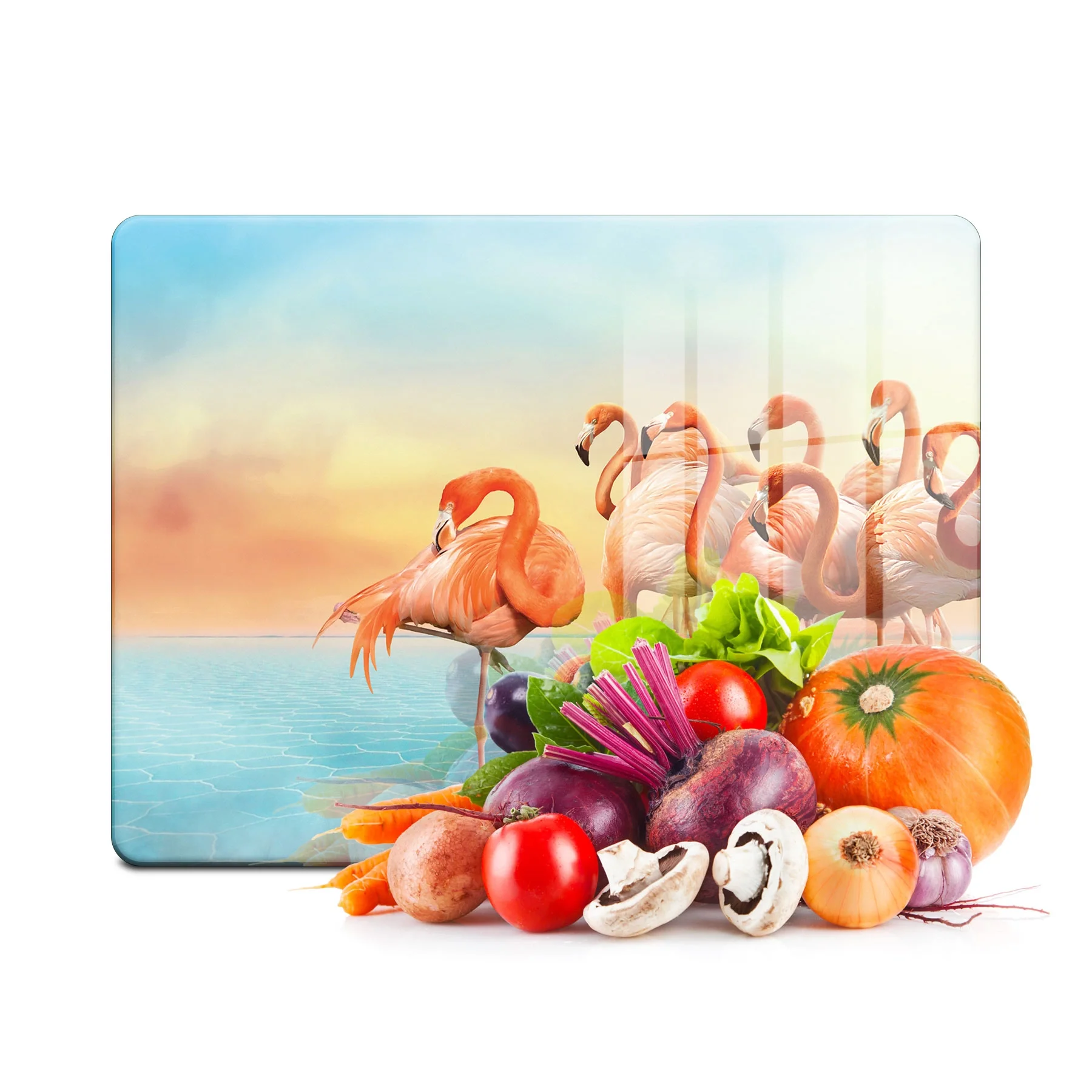 Decovetro Cam Kesme Tahtası ve Sunumluk Flamingo Desenli 30x40 Cm