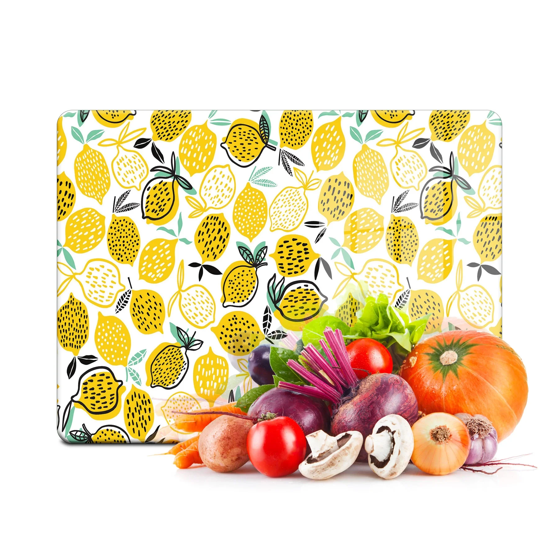 Decovetro Cam Kesme Tahtası ve Sunumluk Limon Desenli 30x40 Cm