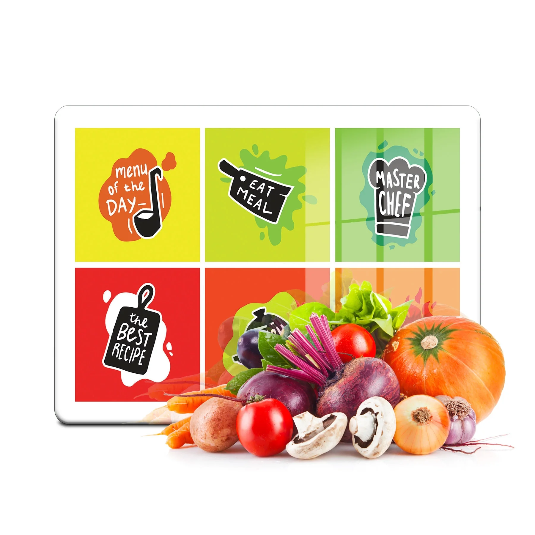 Decovetro Cam Kesme Tahtası ve Sunumluk Menu Of Day Desenli 20x30 Cm