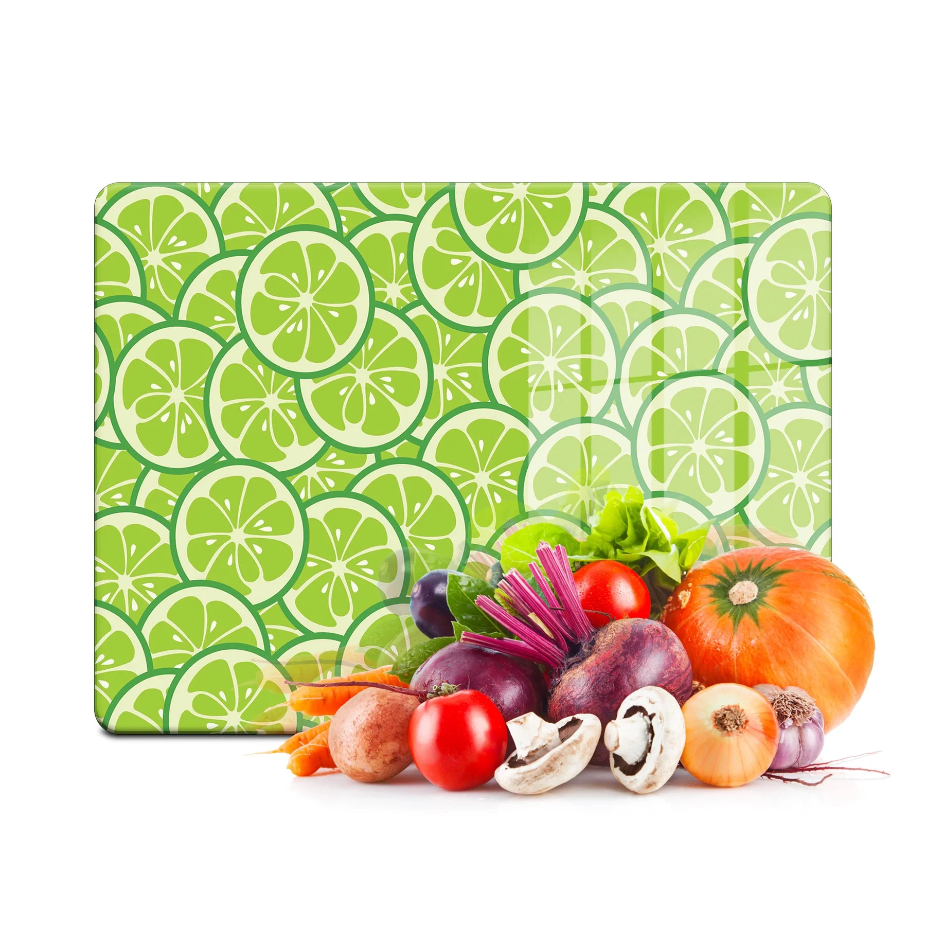 Decovetro Cam Kesme Tahtası ve Sunumluk Misket Limon Desenli 30x40 Cm