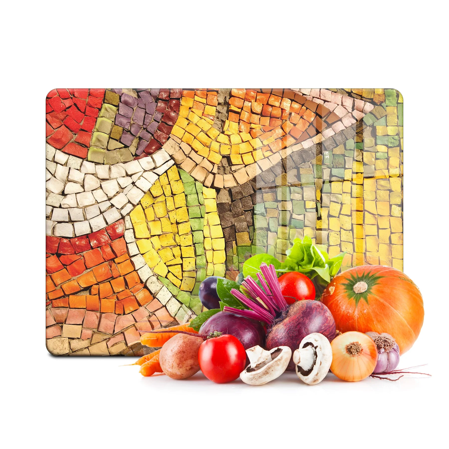 Decovetro Cam Kesme Tahtası ve Sunumluk Mozaik Desenli 30x40 Cm