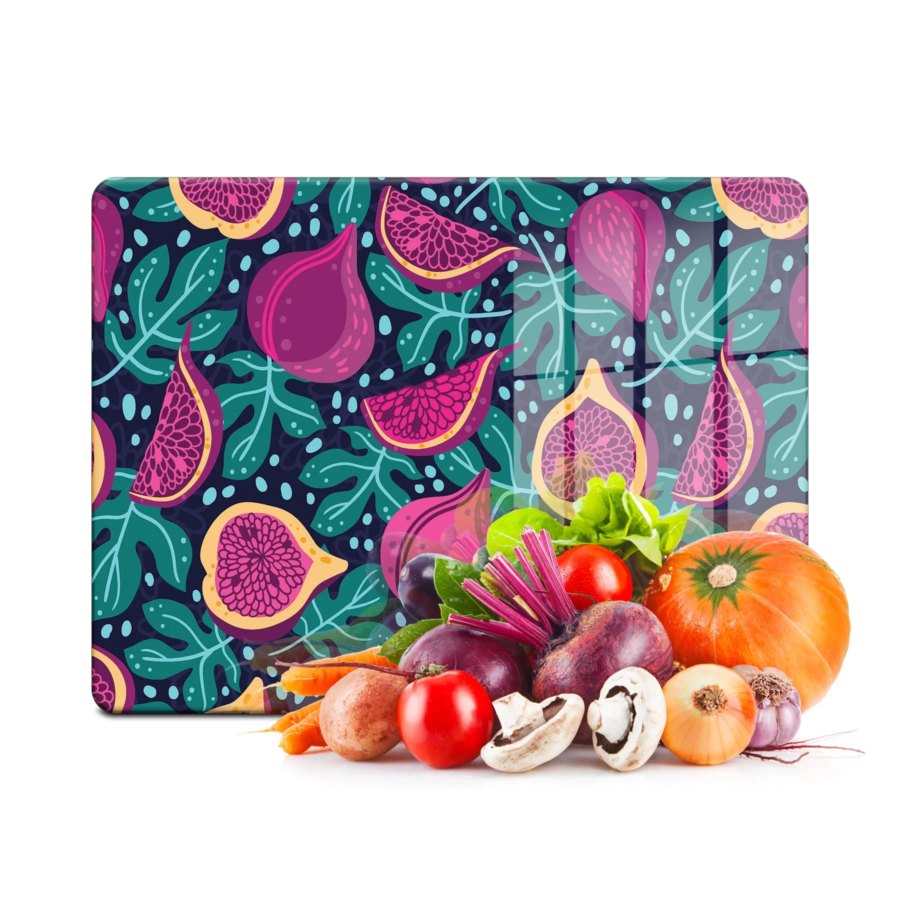 Decovetro Cam Kesme Tahtası ve Sunumluk İncir Desenli 30x40 Cm
