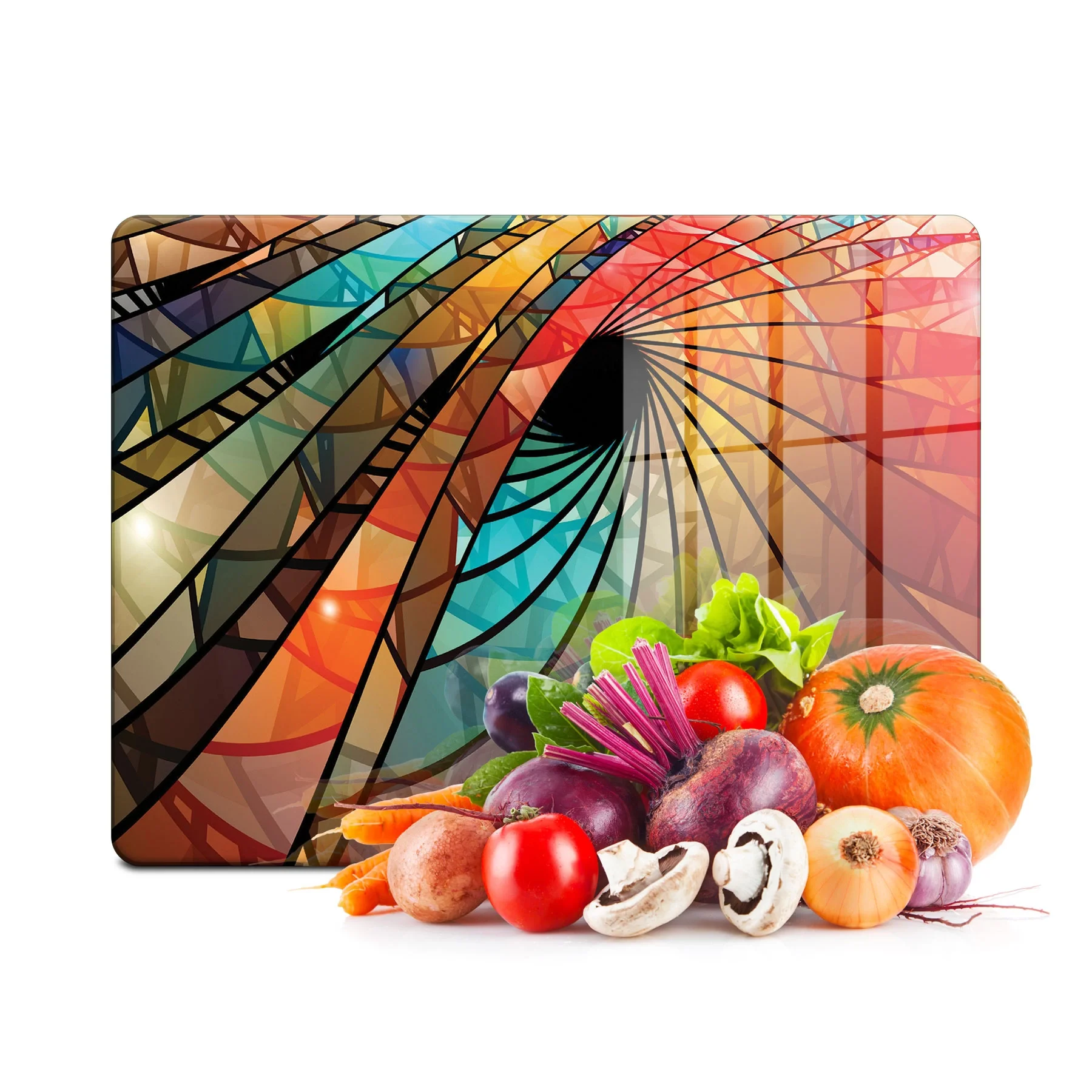 Decovetro Cam Kesme Tahtası ve Sunumluk Vitray Desenli 20x30 Cm