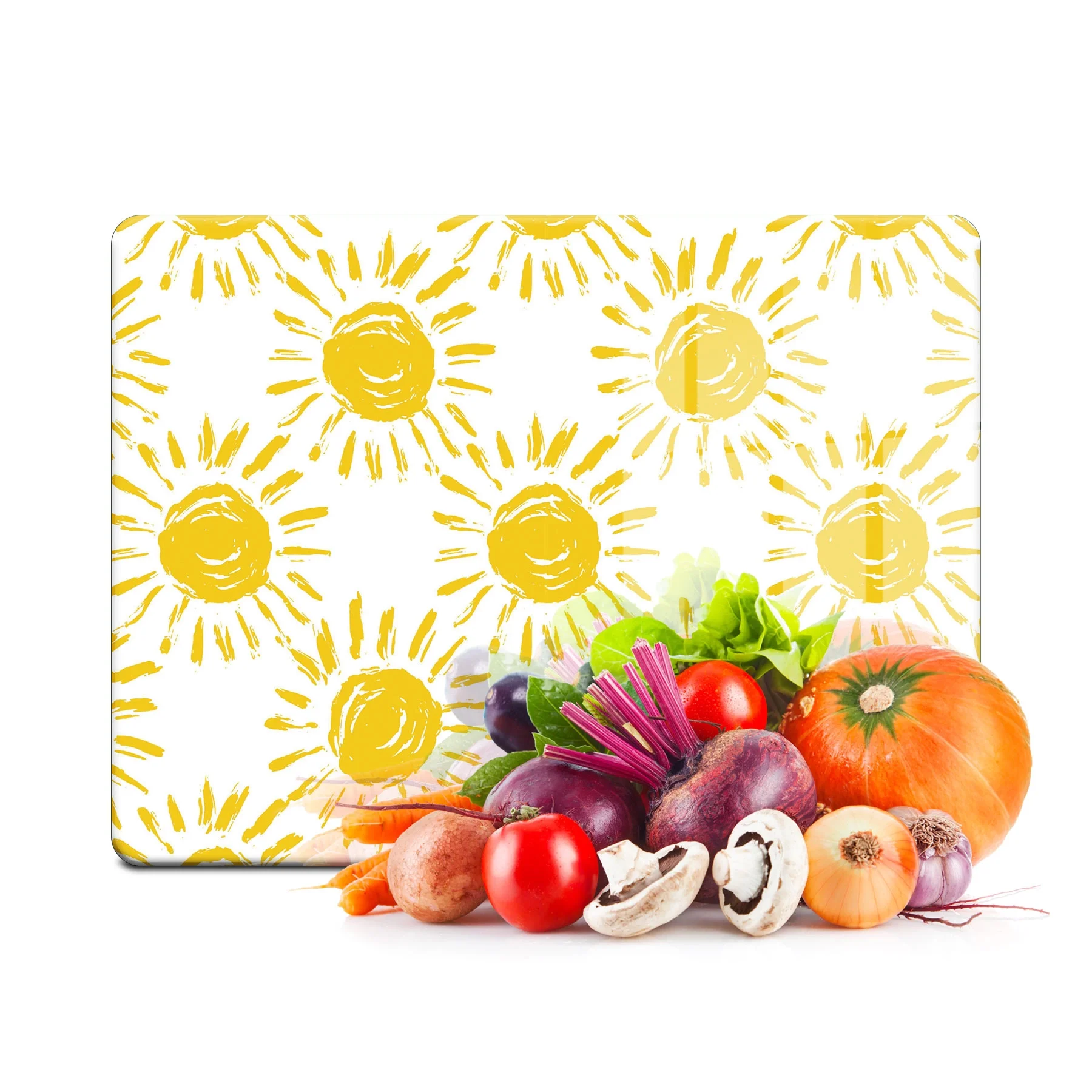 Decovetro Cam Kesme Tahtası ve Sunumluk Güneş Desenli 20x30 Cm