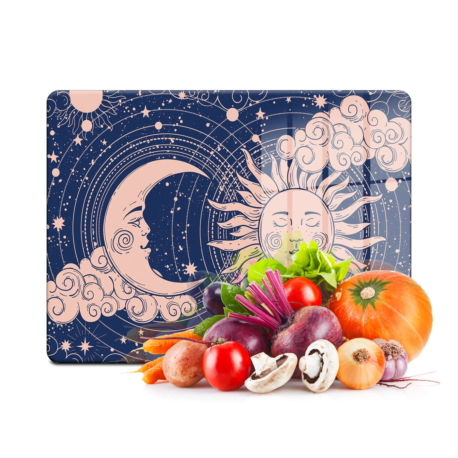 Decovetro Cam Kesme Tahtası ve Sunumluk My Kitchen Horoscope Desenli 30x40 Cm