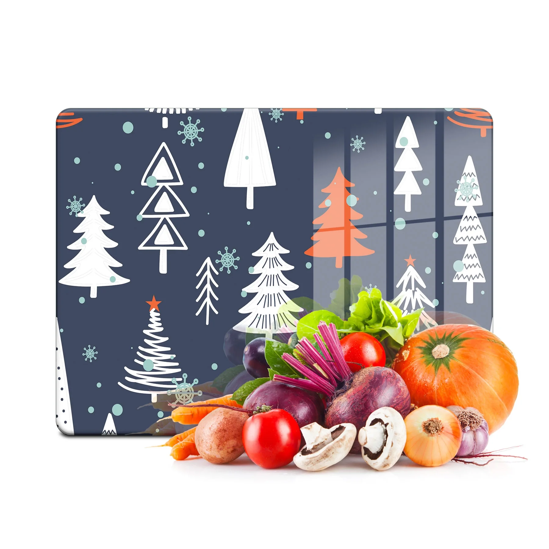 Decovetro Cam Kesme Tahtası ve Sunumluk Ağaç Desenli 30x40 Cm