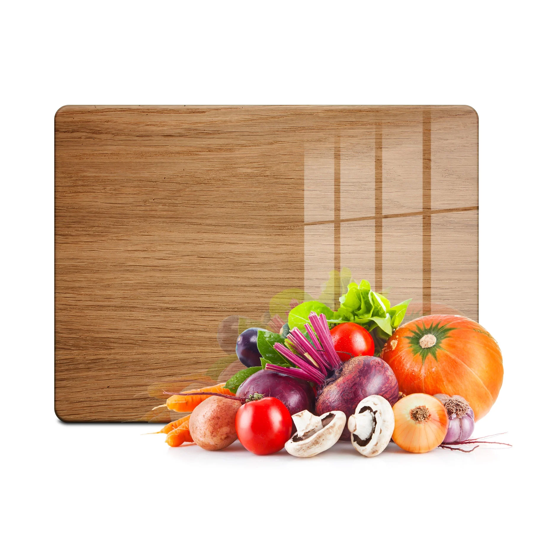 Decovetro Cam Kesme Tahtası ve Sunumluk Ahşap Meşe Desenli 30x40 Cm