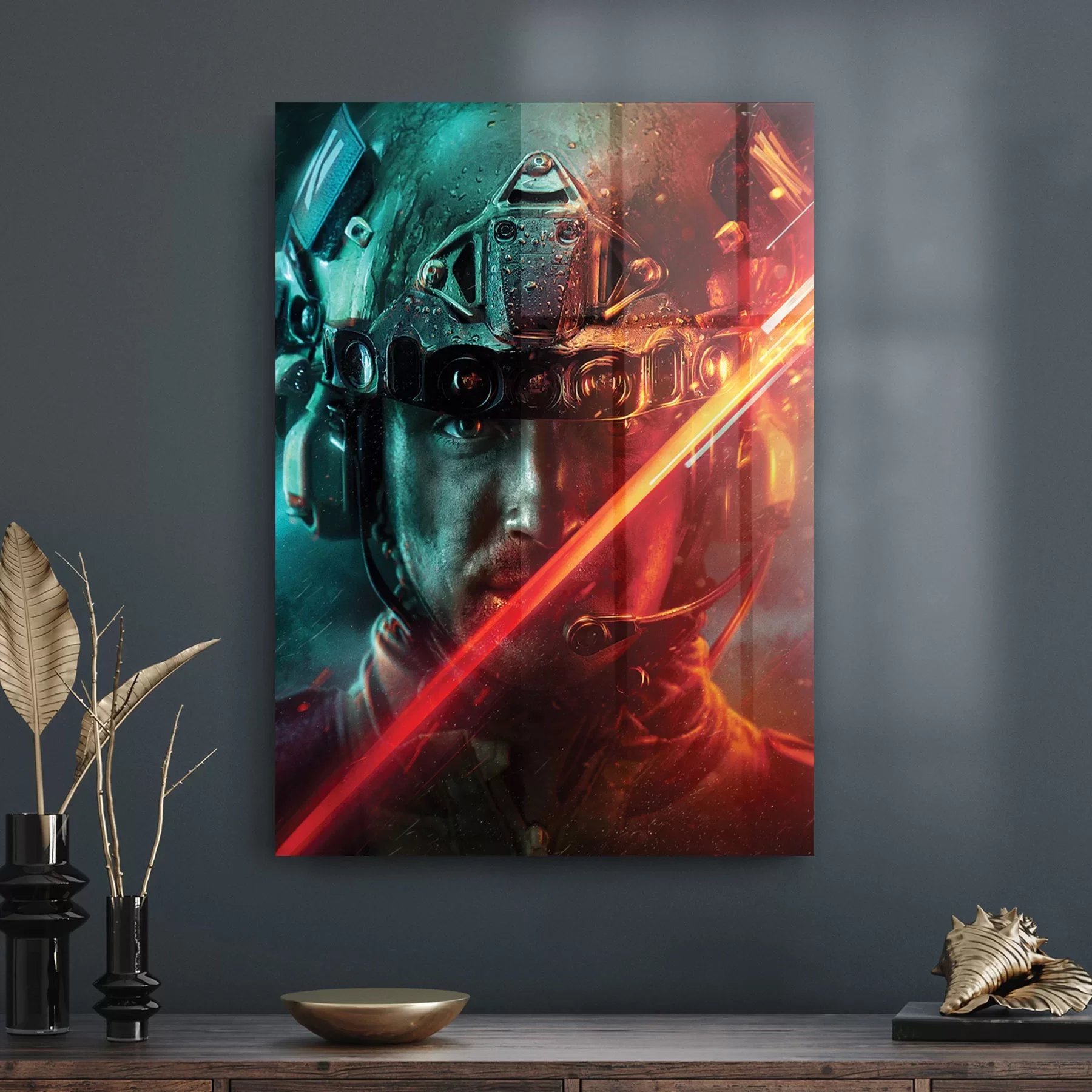 Decovetro Cam Tablo Battlefield Soldier Red 50x70 cm