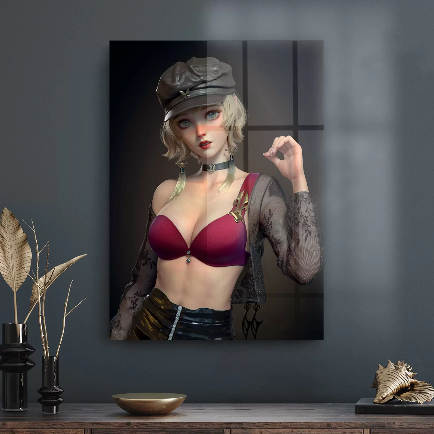 Decovetro Cam Tablo Blonde Anime Kız 50x70 cm