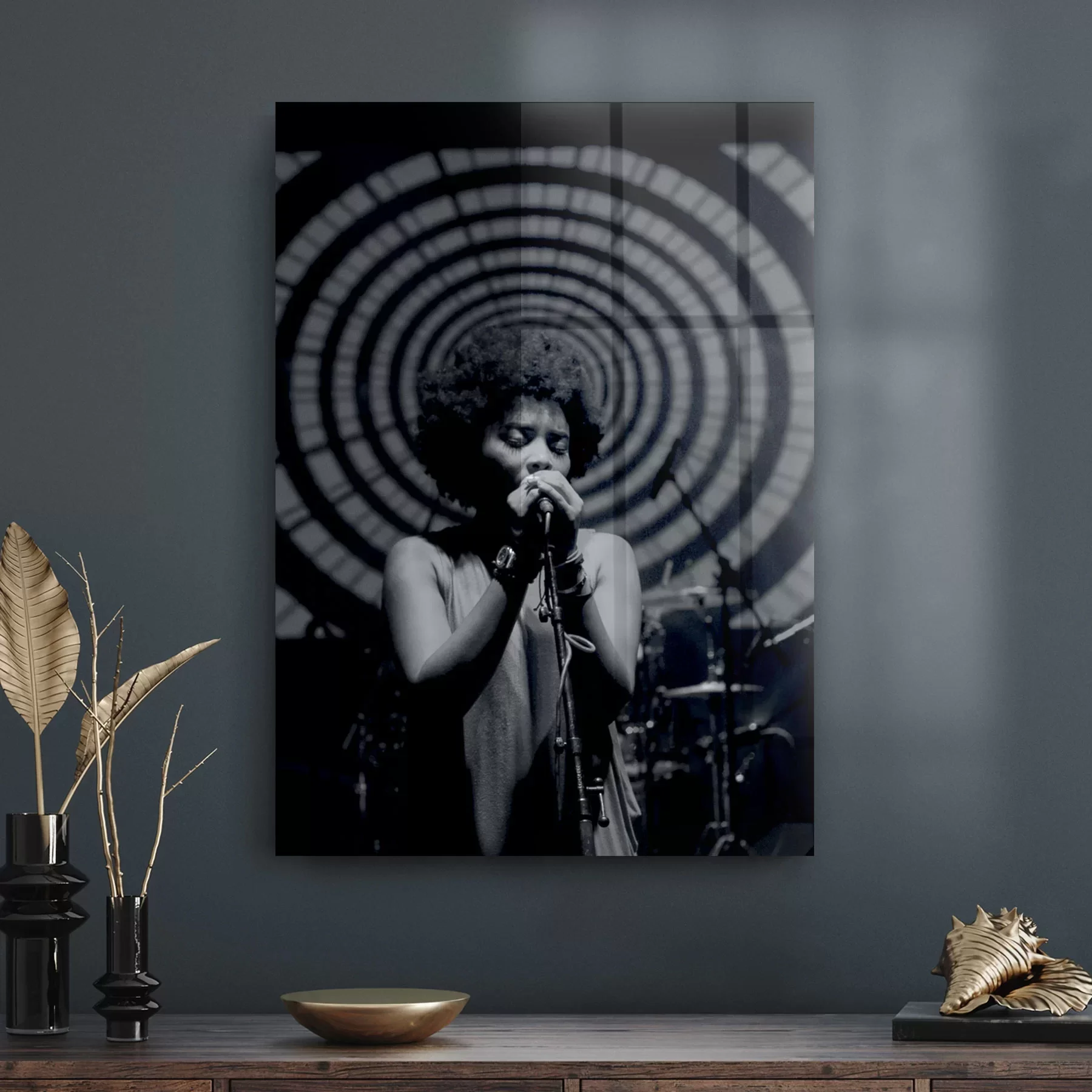 Decovetro Cam Tablo Caz Şarkıcı Temalı 50x70 cm