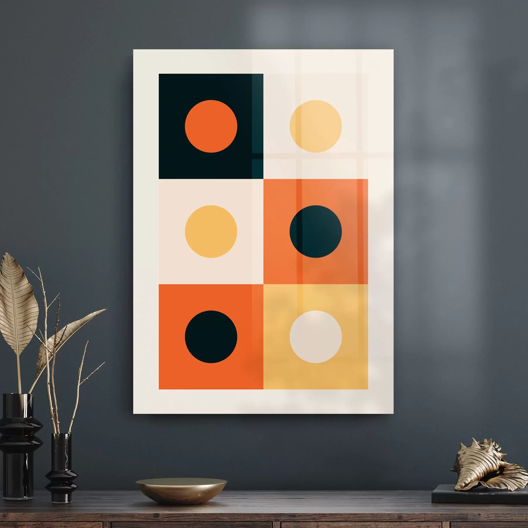 Decovetro Cam Tablo Bohem Renkli Noktalar 50x70 cm