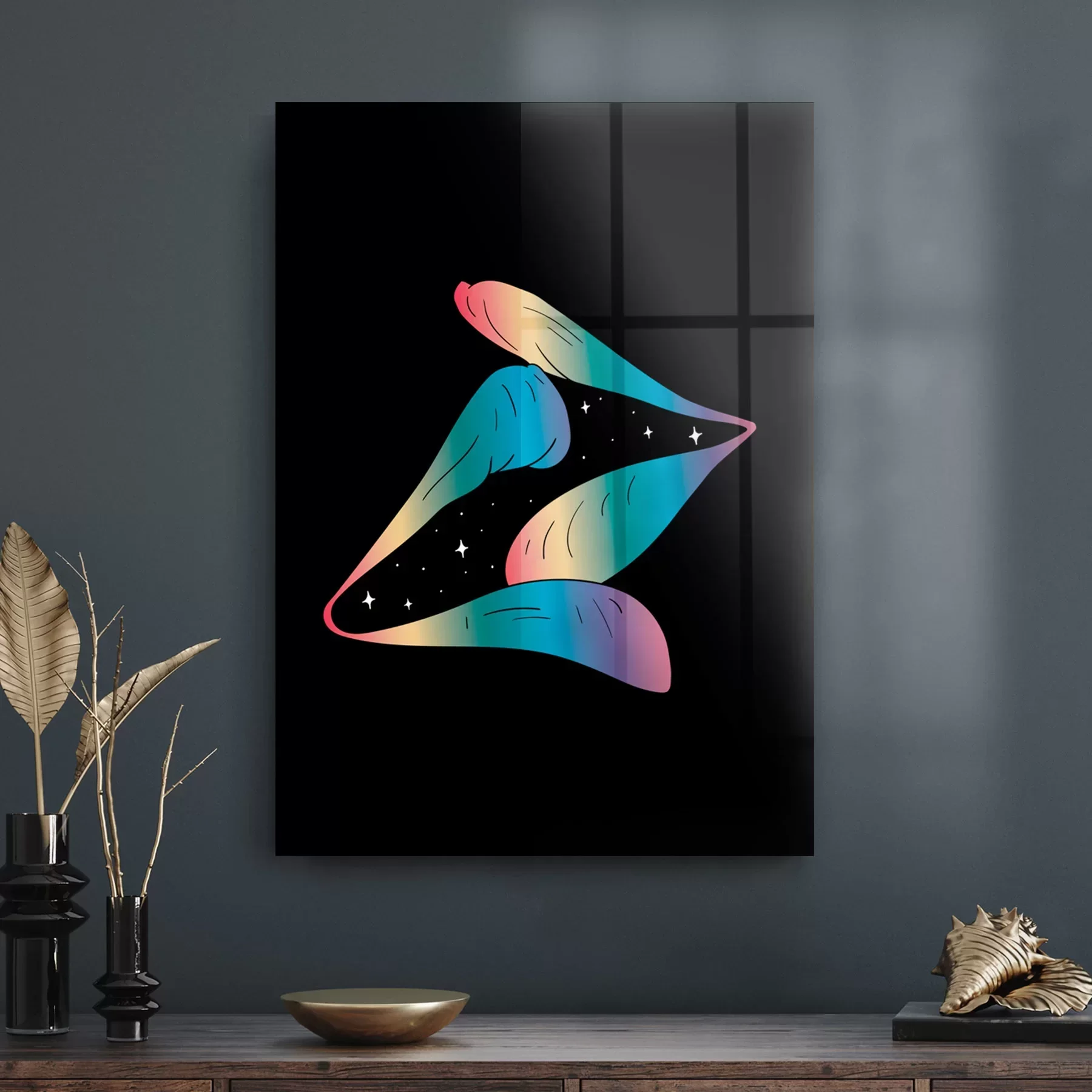 Decovetro Cam Tablo LGBT Kissing Lips 50x70 cm