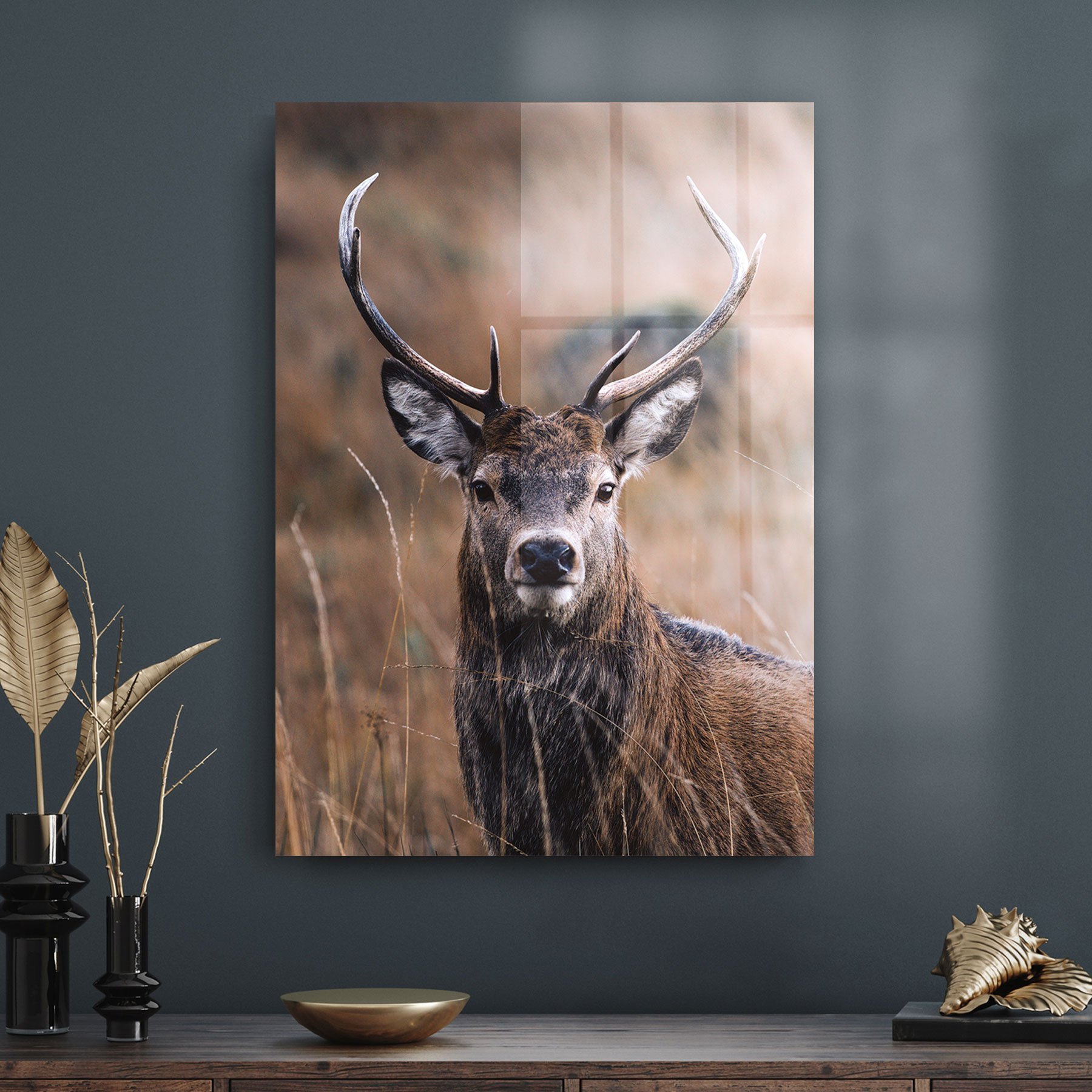 Decovetro Erkek Geyik Cam Tablo 50x70 cm