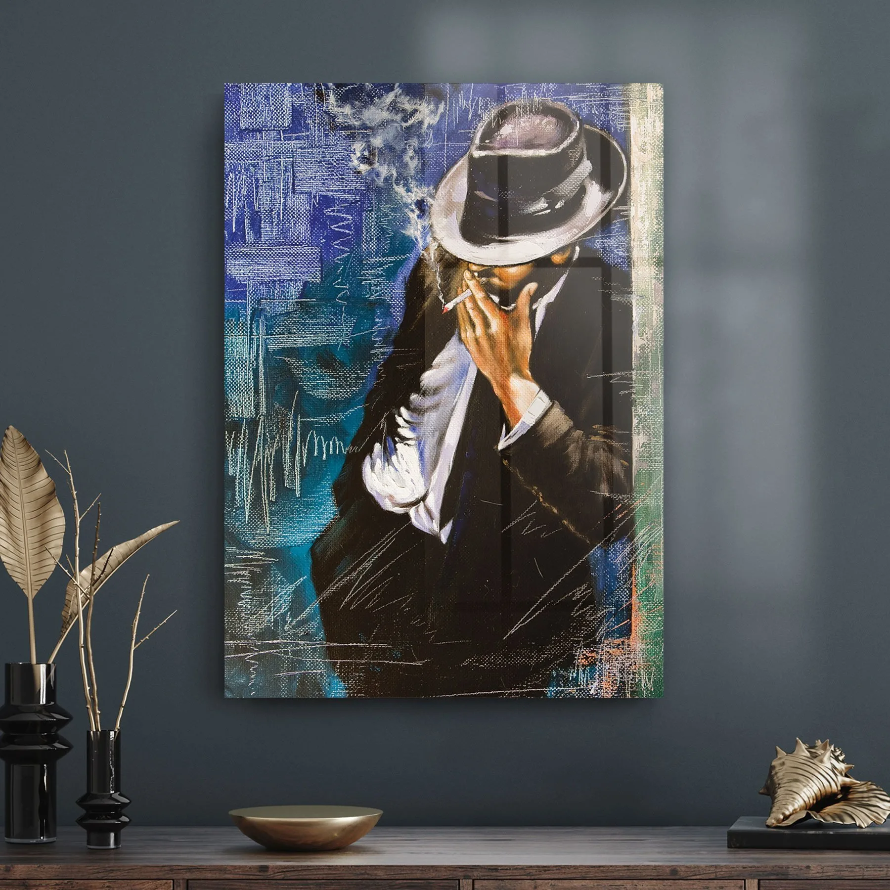 Decovetro Cam Tablo Köşedeki Adam 50x70 cm