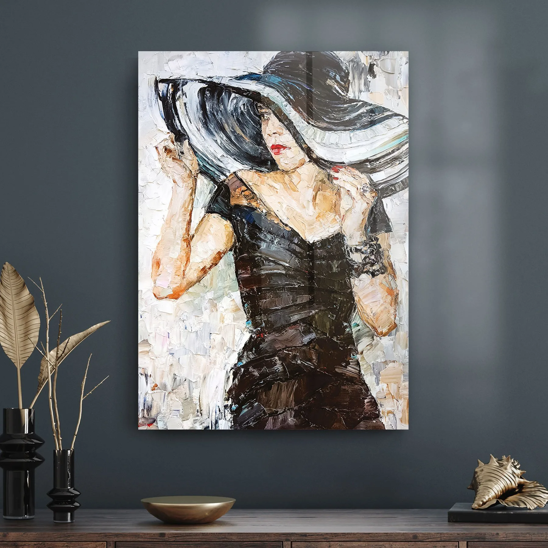 Decovetro Cam Tablo Abstract Kadın Portresi 50x70 cm