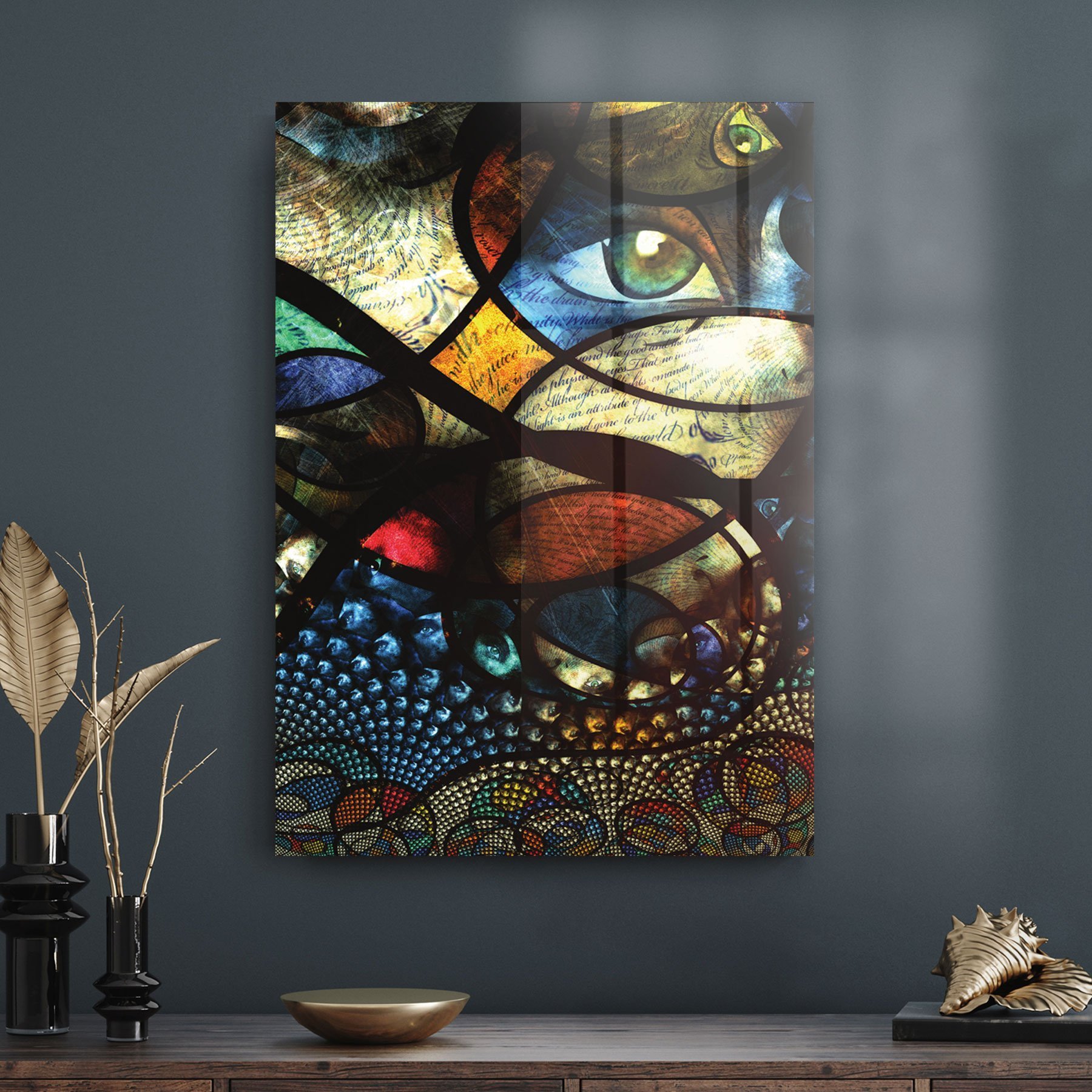 Decovetro Cam Tablo Karışık Desenli 50x70 cm