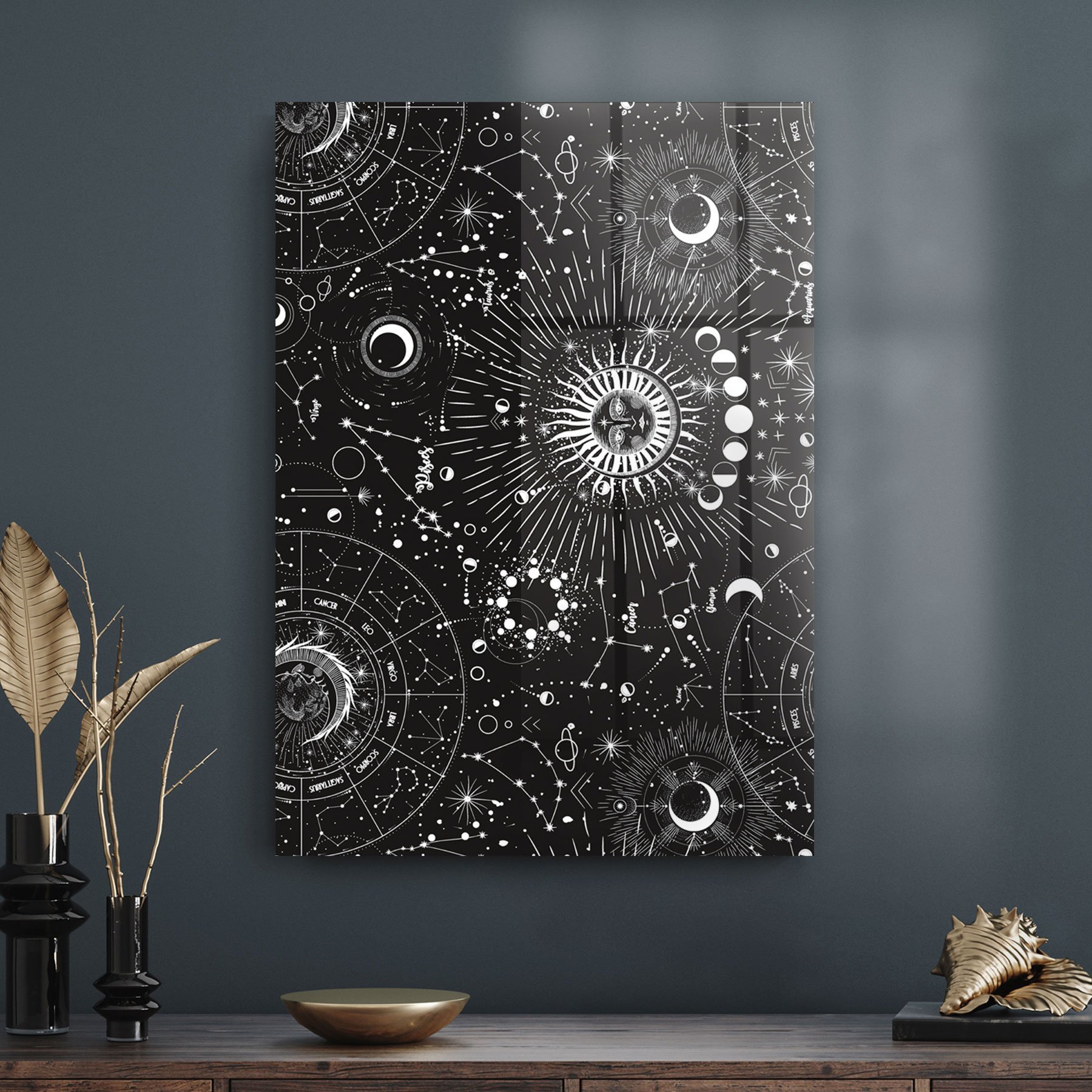 Decovetro Cam Tablo Burç Desenli 50x70 cm