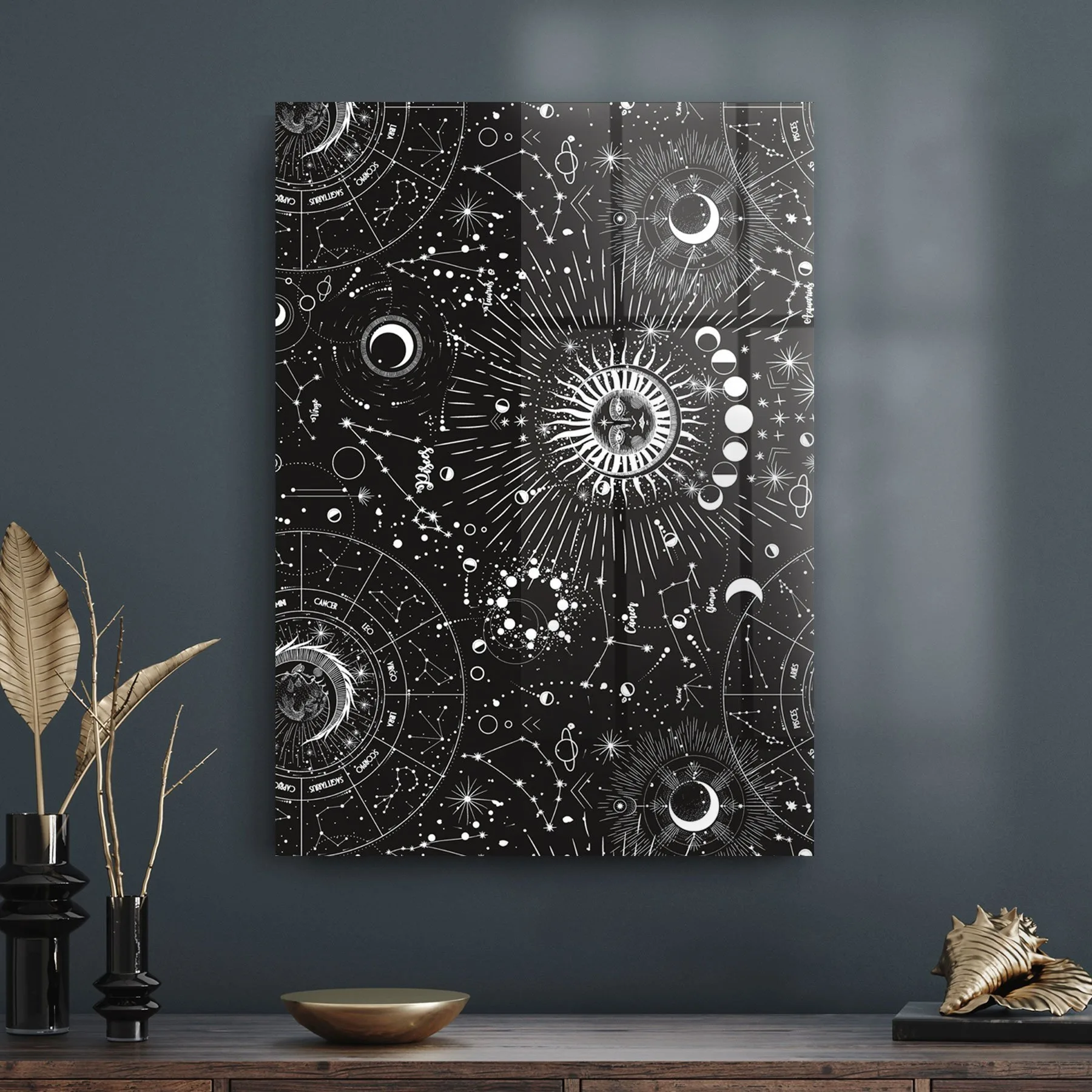 Decovetro Cam Tablo Burç Desenli 50x70 cm